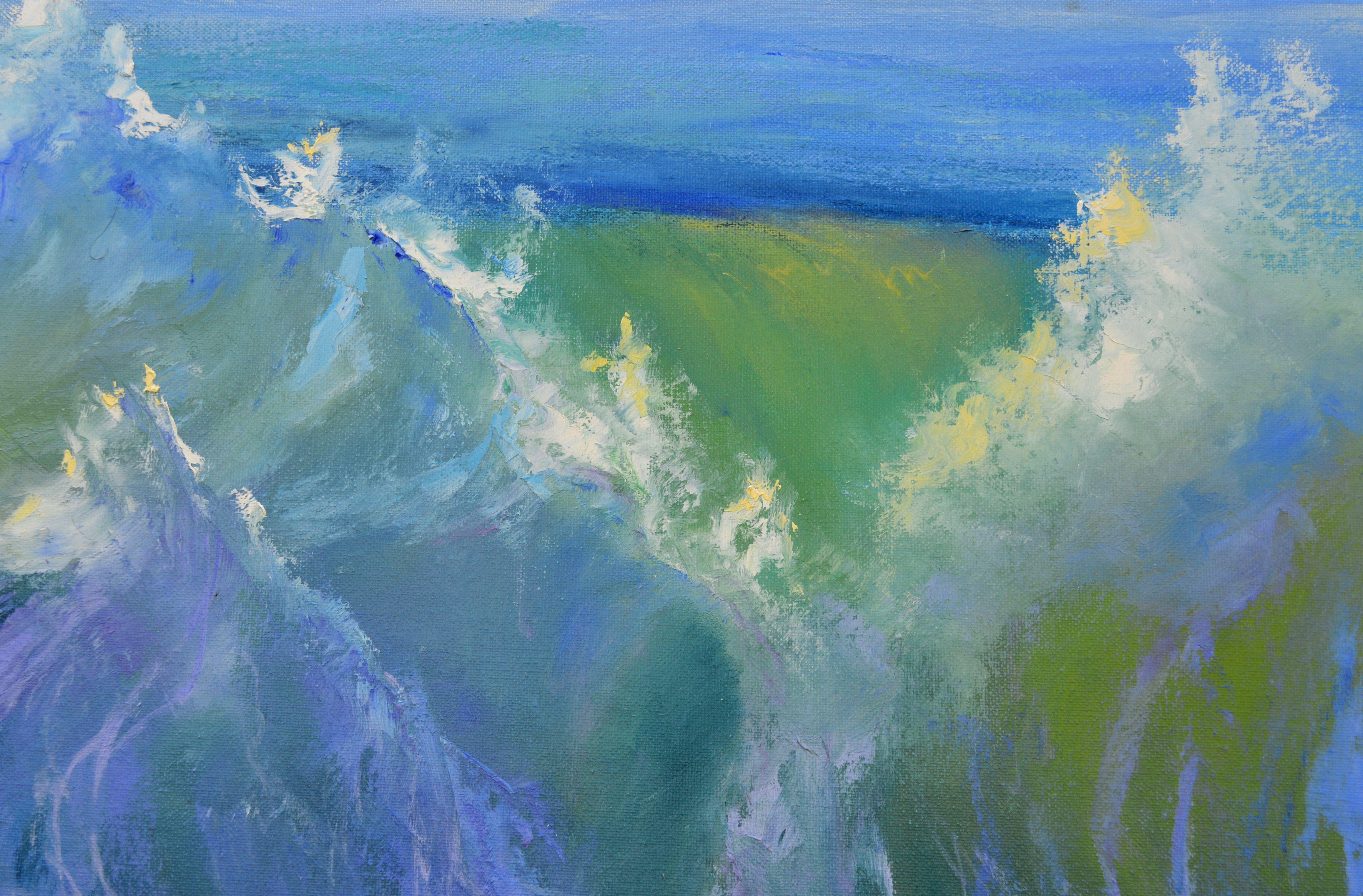 Cascading Waves of the Caribbean 80X100 Öl auf Leinwand im Angebot 10