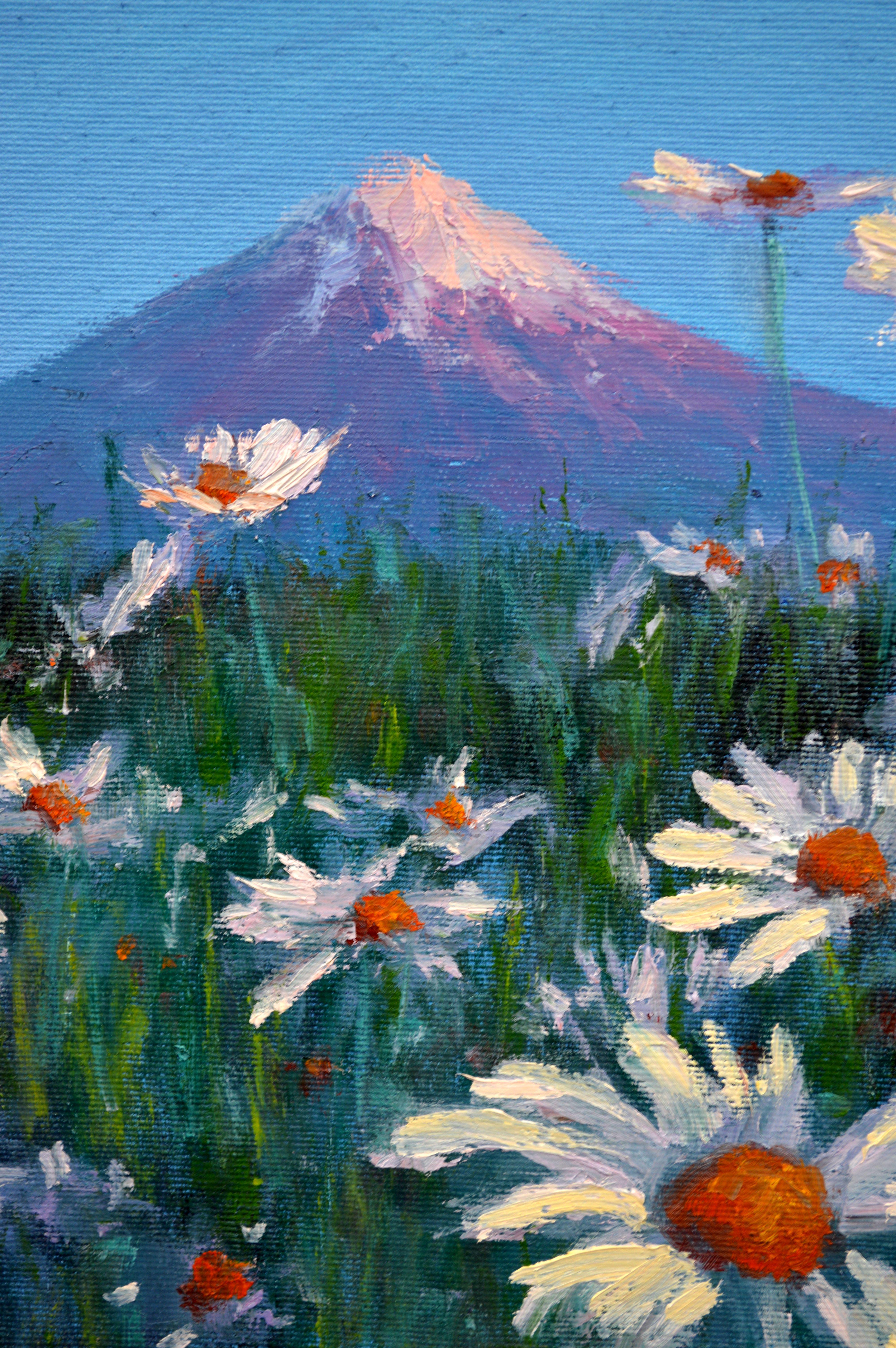 Kamillenwiese (Expressionismus), Painting, von Elena Lukina