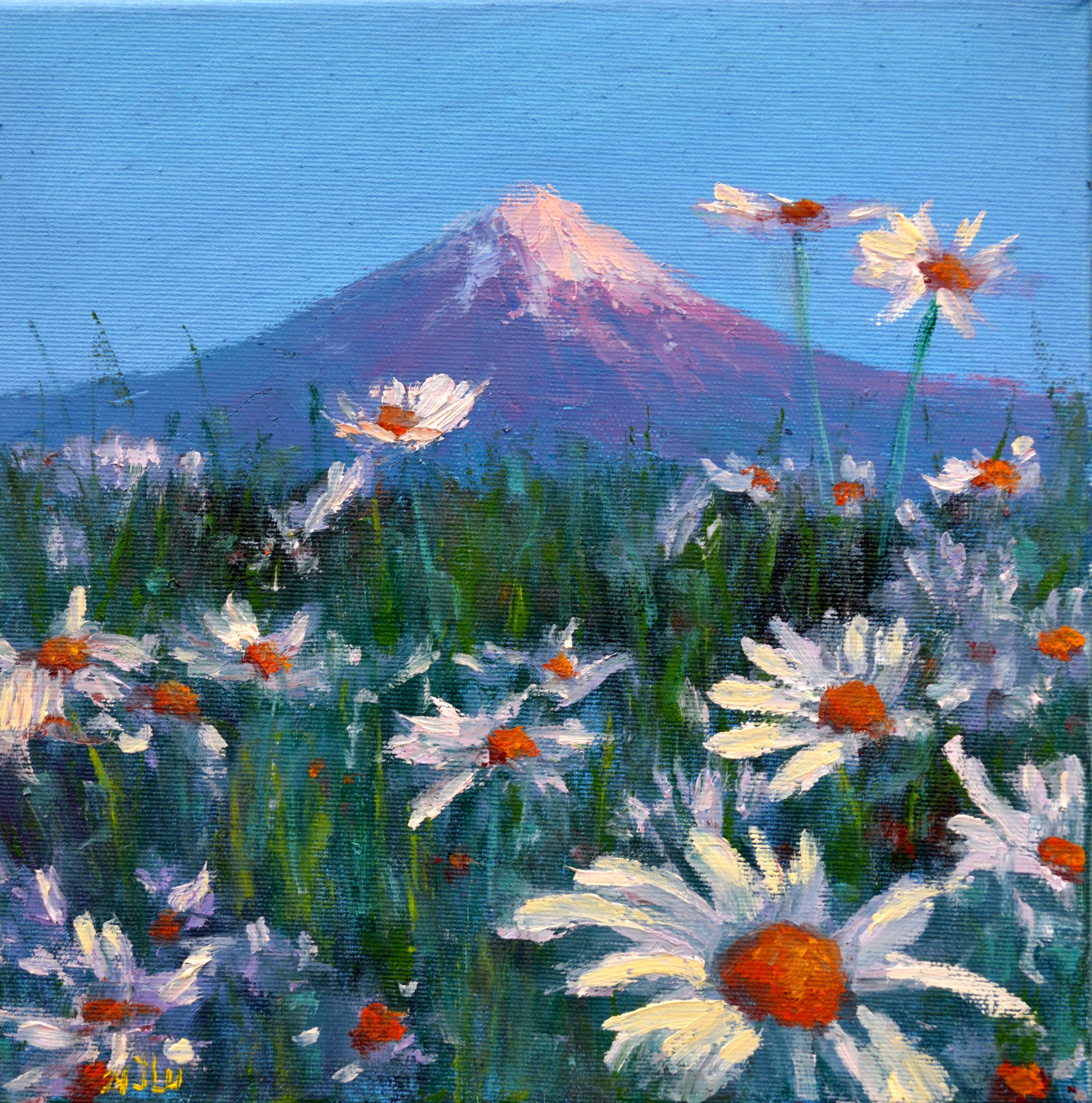 Elena Lukina Landscape Painting – Kamillenwiese
