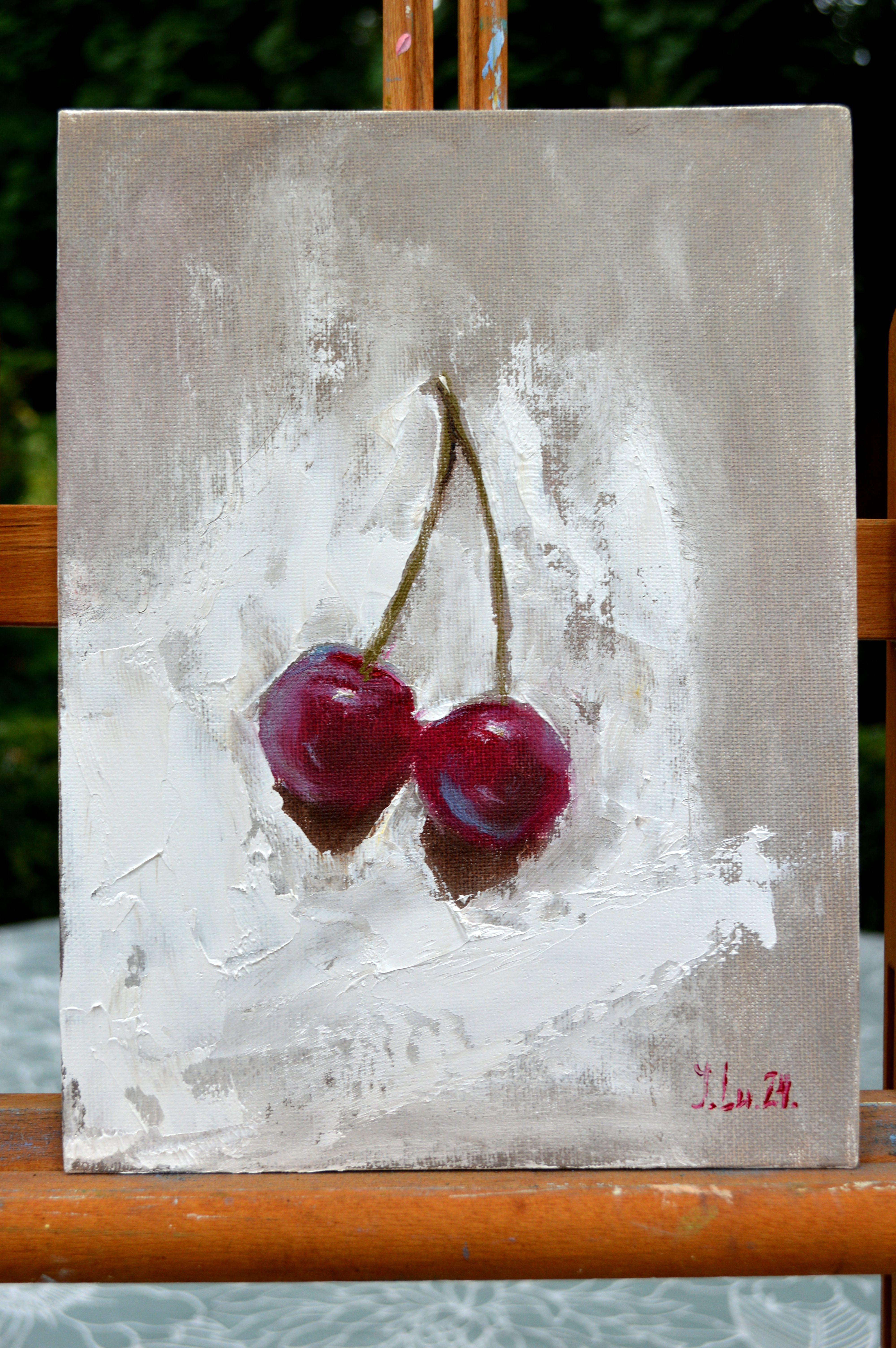 Ciliegie - Painting Espressionista di Elena Lukina