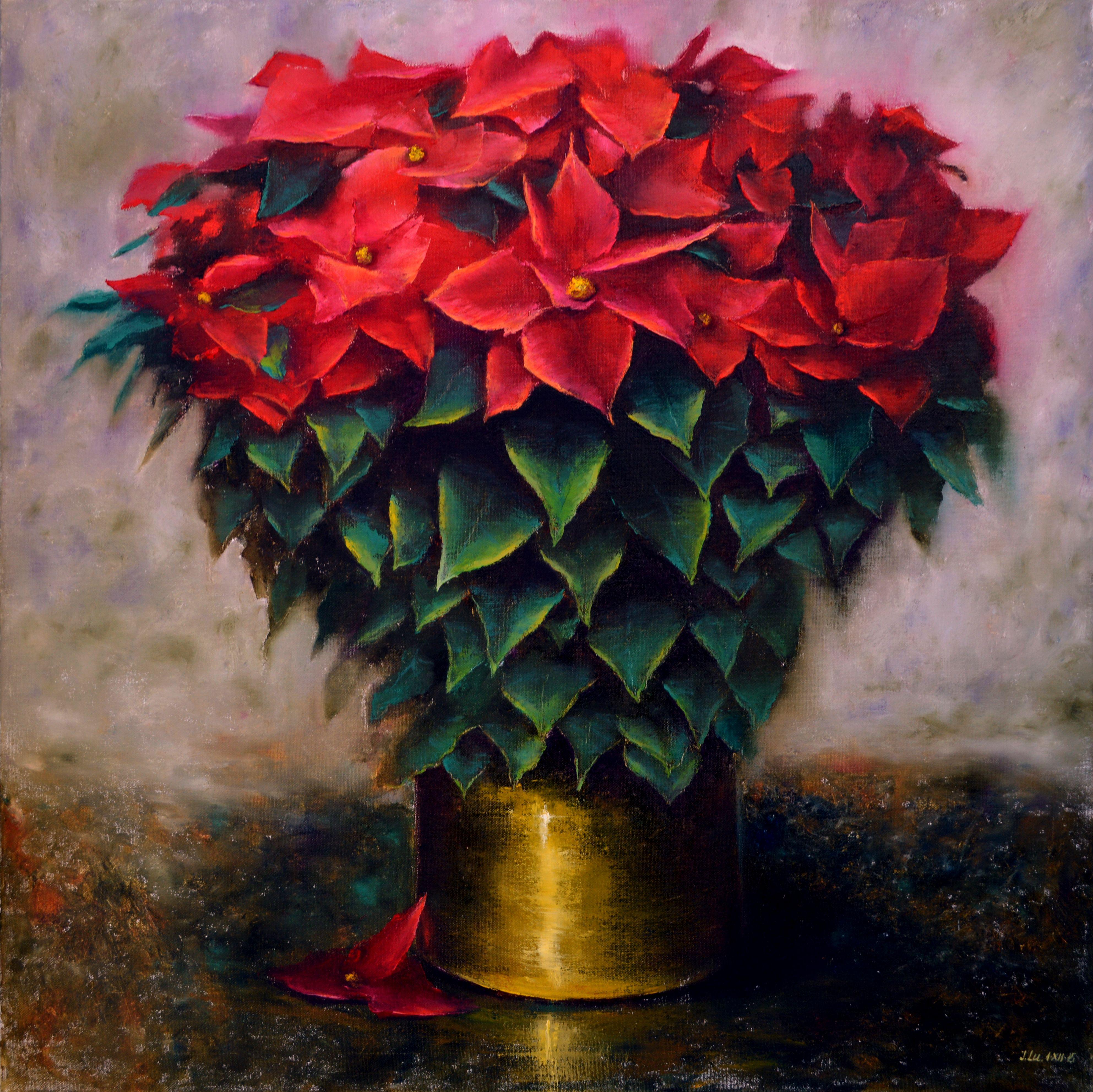 Interior Painting Elena Lukina - Peinture à l'huile souvenir de Noël 80X80