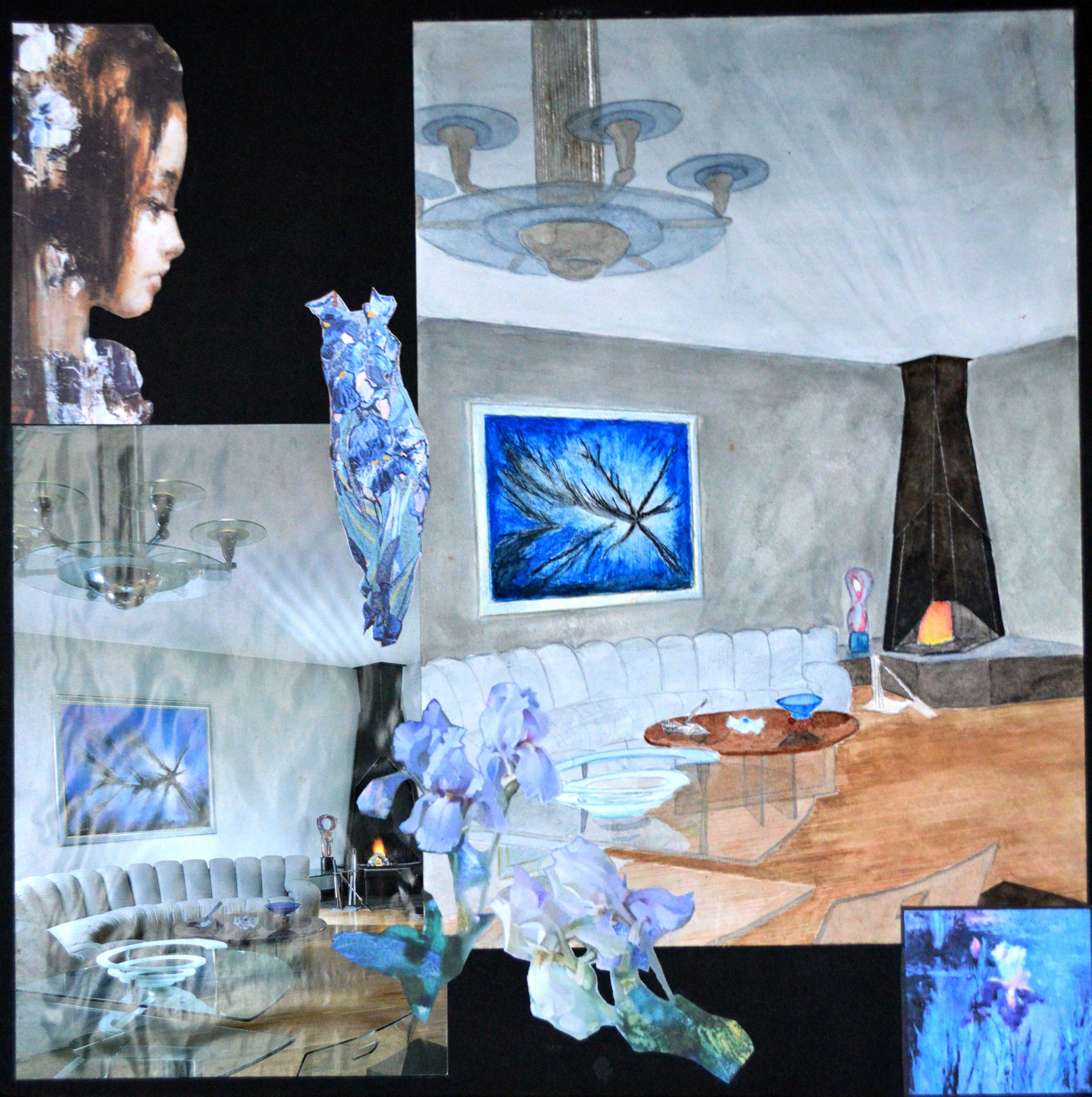 Collage, interior design graphics - Expressionist Mixed Media Art by Elena Lukina