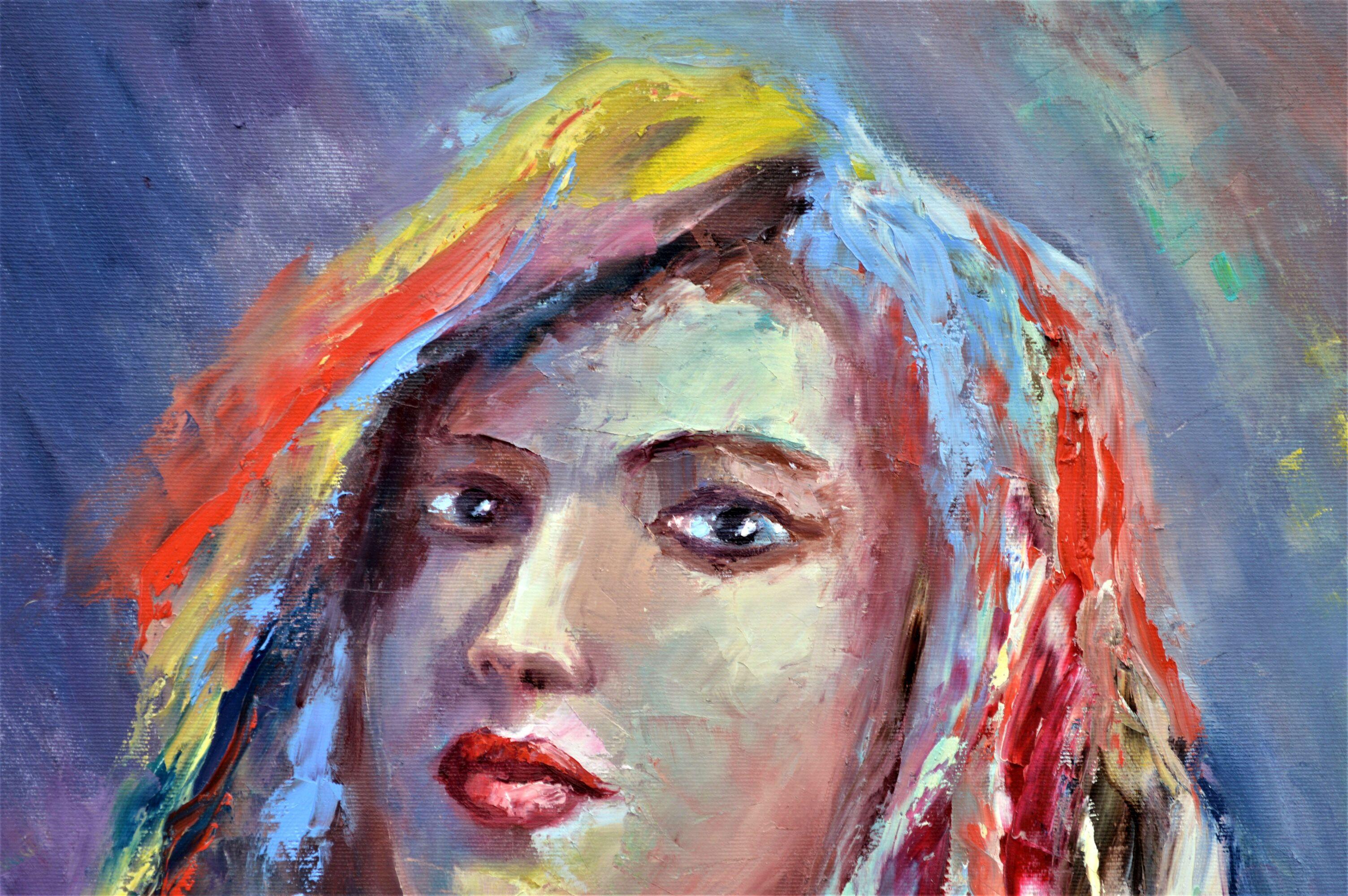 Colorful woman portrait For Sale 4