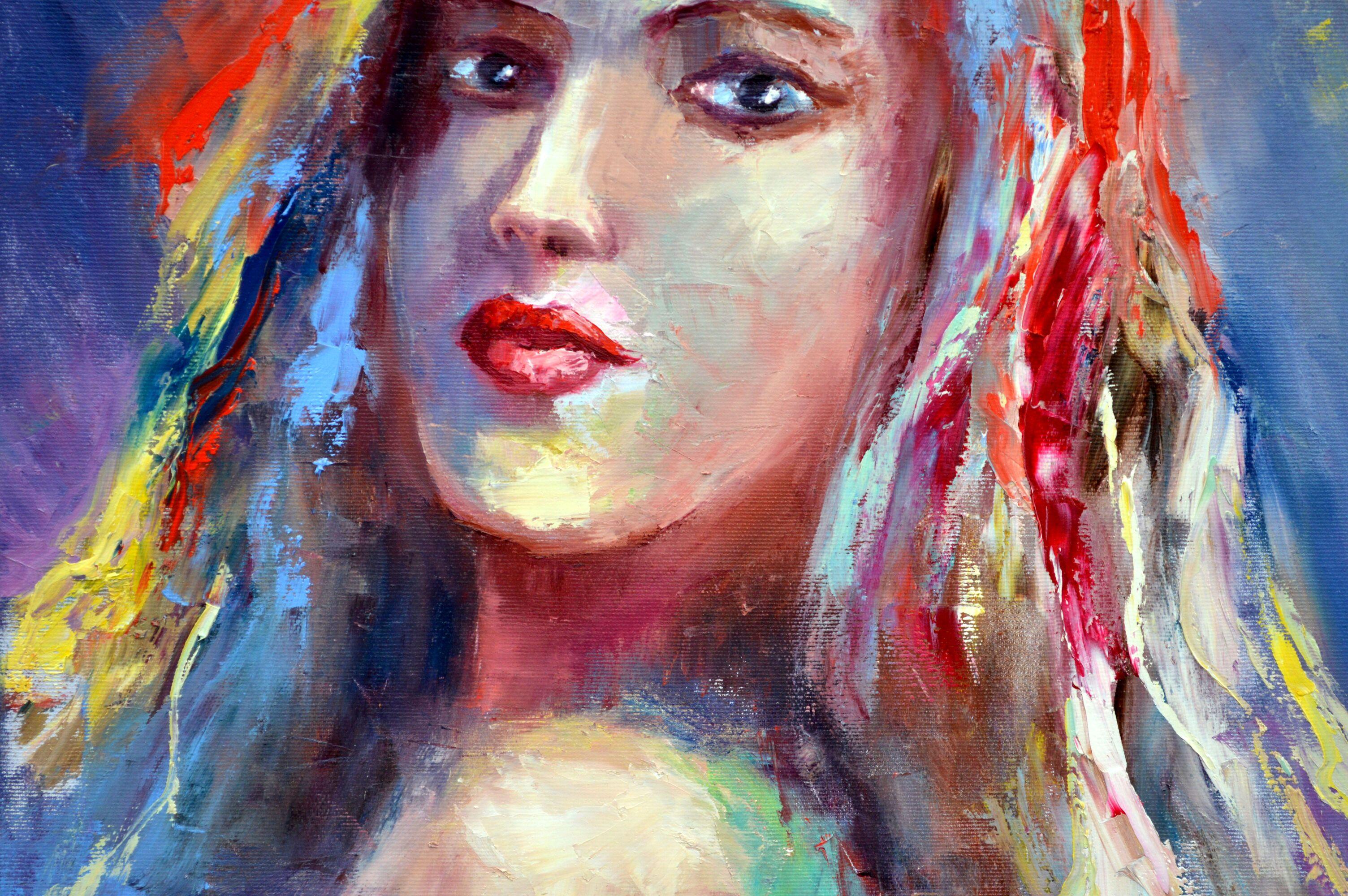 Colorful woman portrait For Sale 5