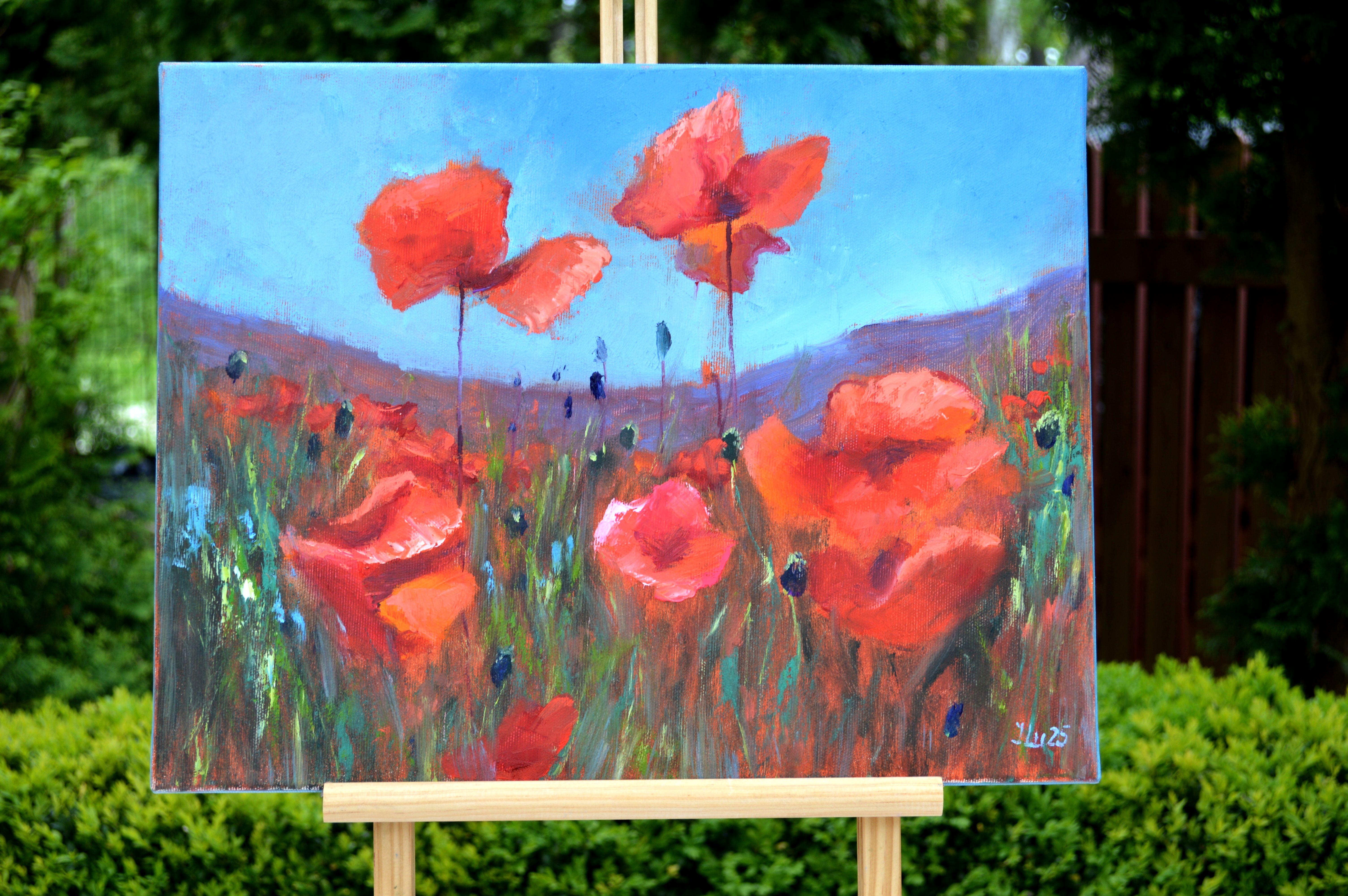 Papaveri di corallo - Painting di Elena Lukina