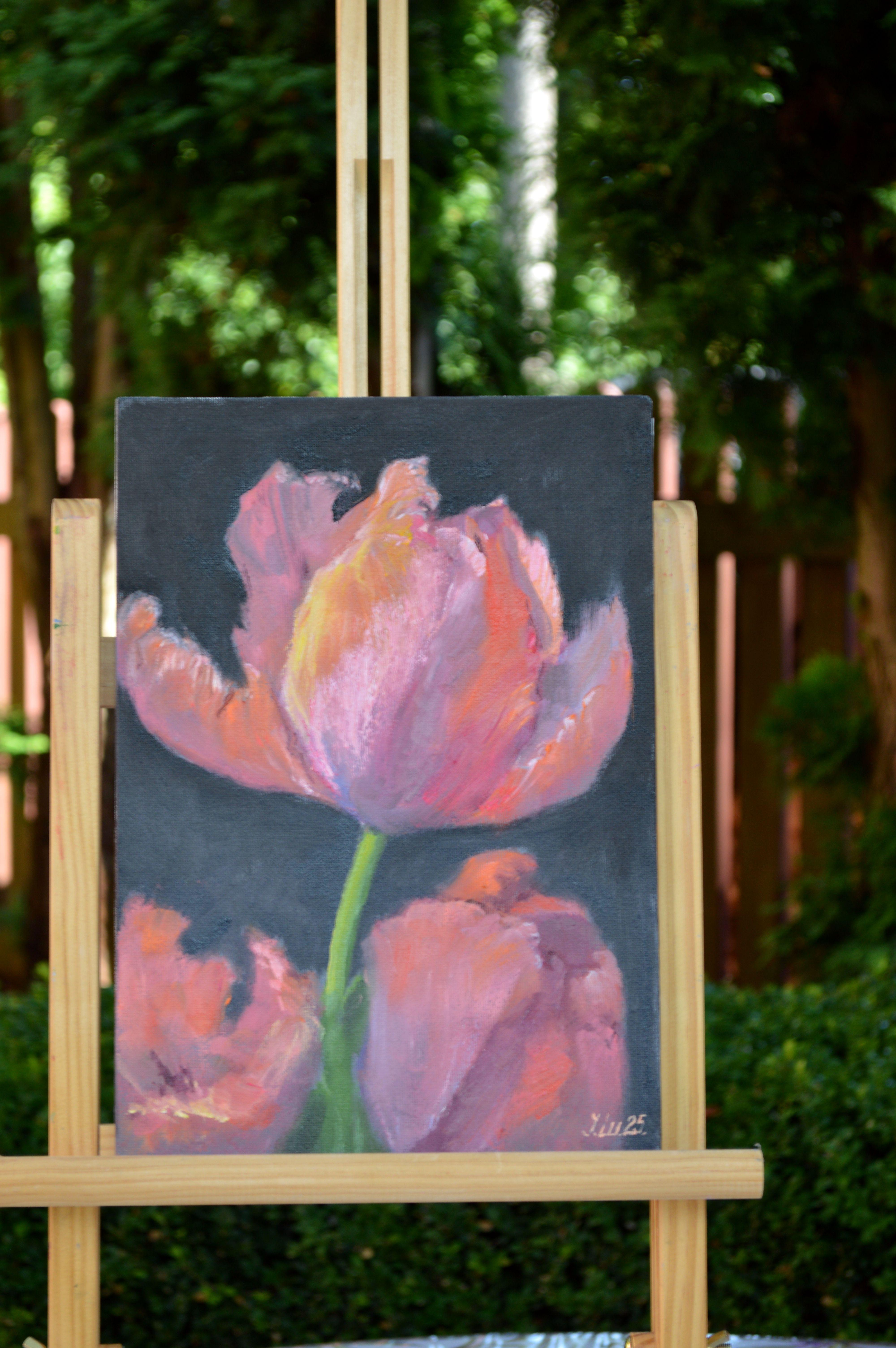 Tulipanes de coral 1 - Painting de Elena Lukina