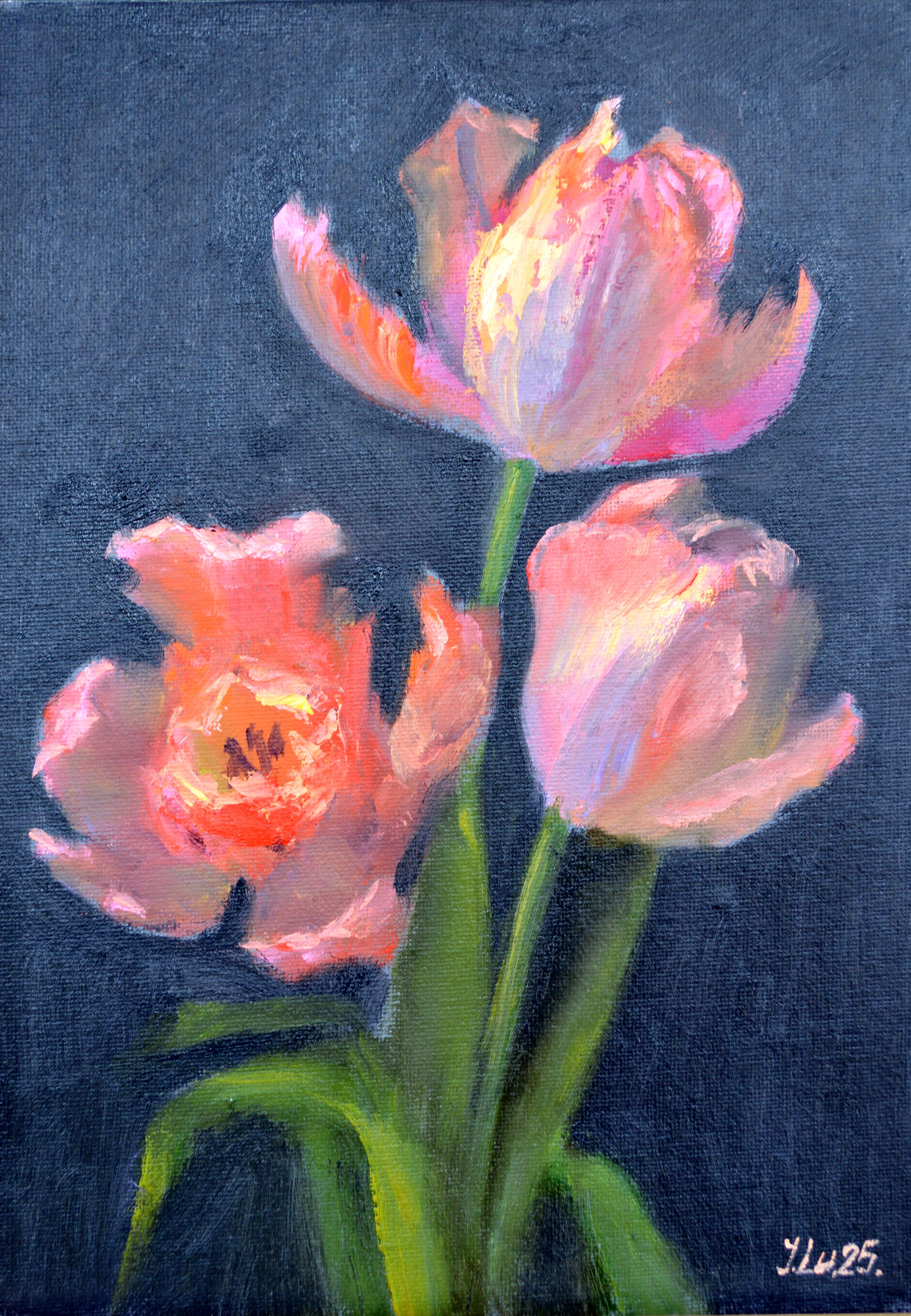 Interior Painting de Elena Lukina - Tulipanes de coral 2