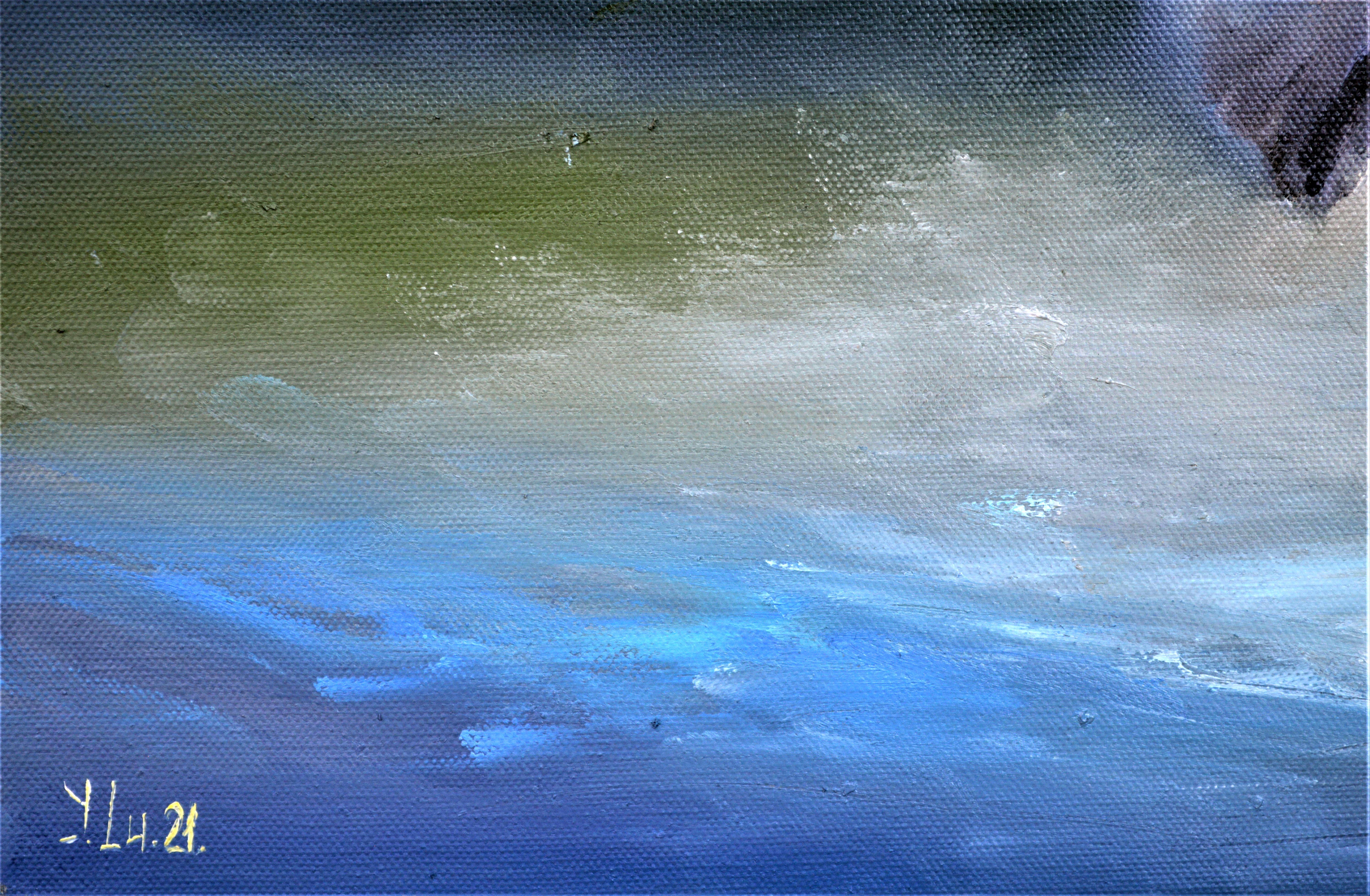 Peinture à l'huile Crane s'embrassant 40X80 en vente 6
