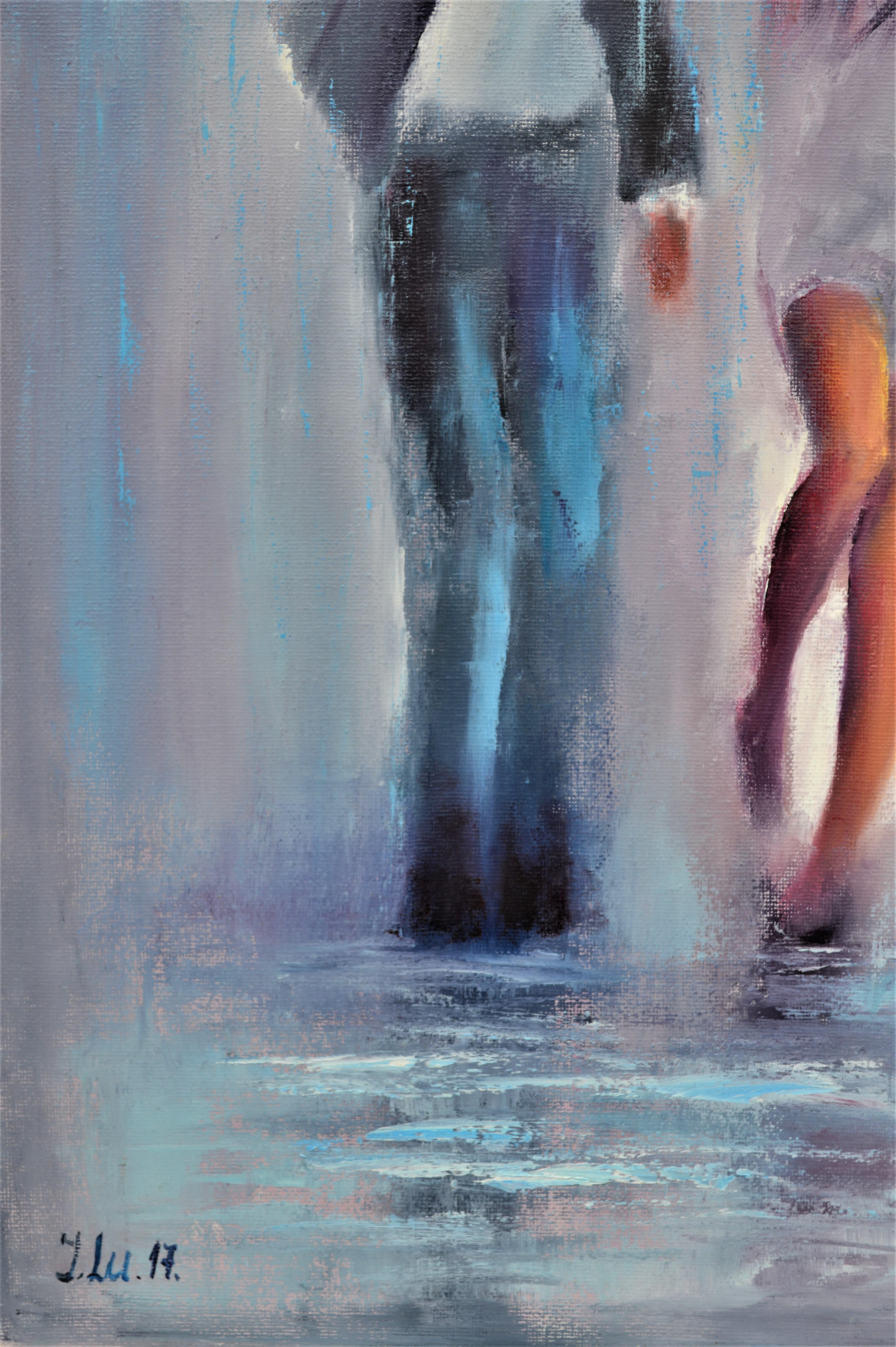 Dancing in the rain 60X30 oil, Valentine’s Day gifts art For Sale 7