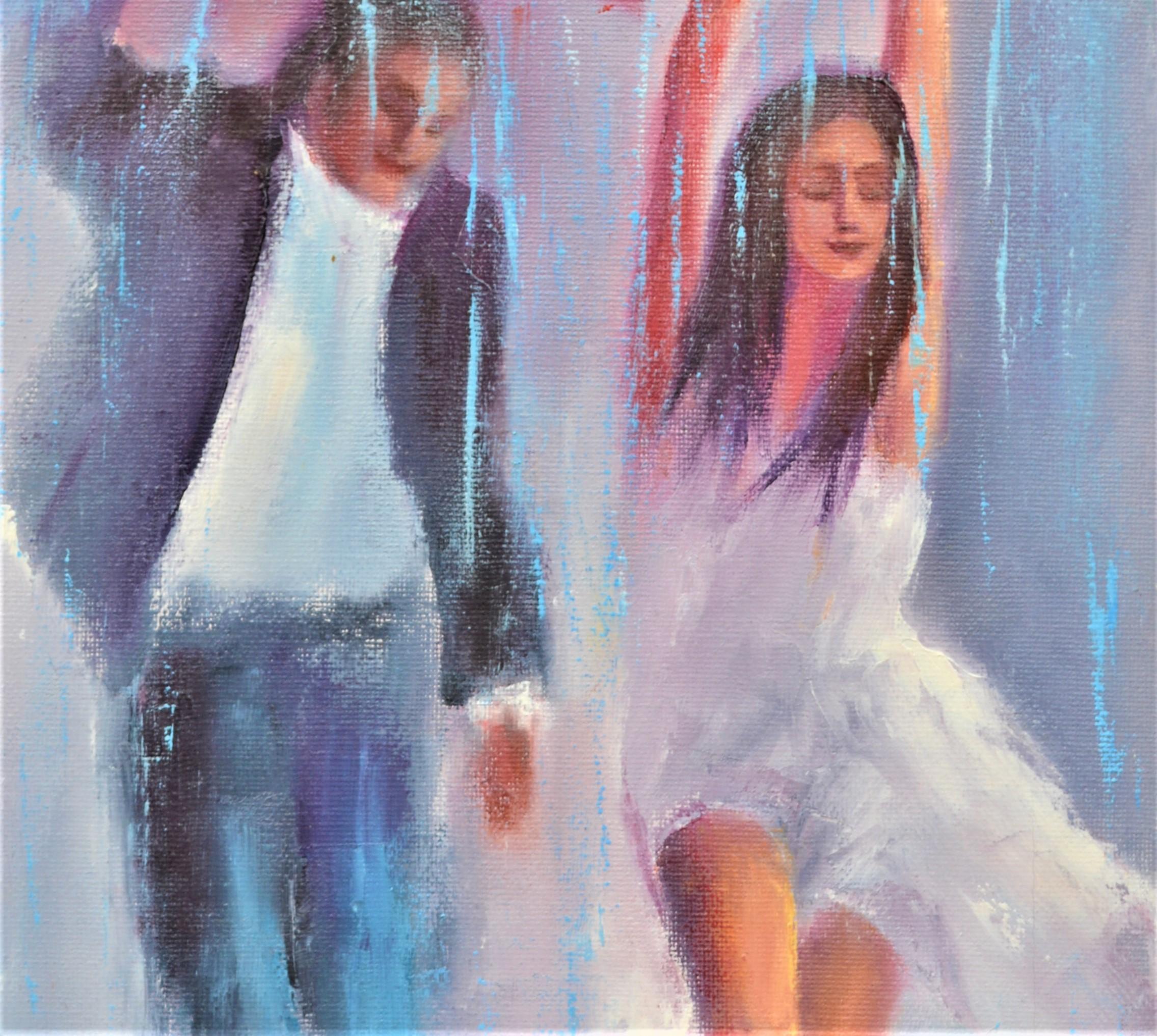 Dancing in the rain 60X30 oil, Valentine’s Day gifts art For Sale 10