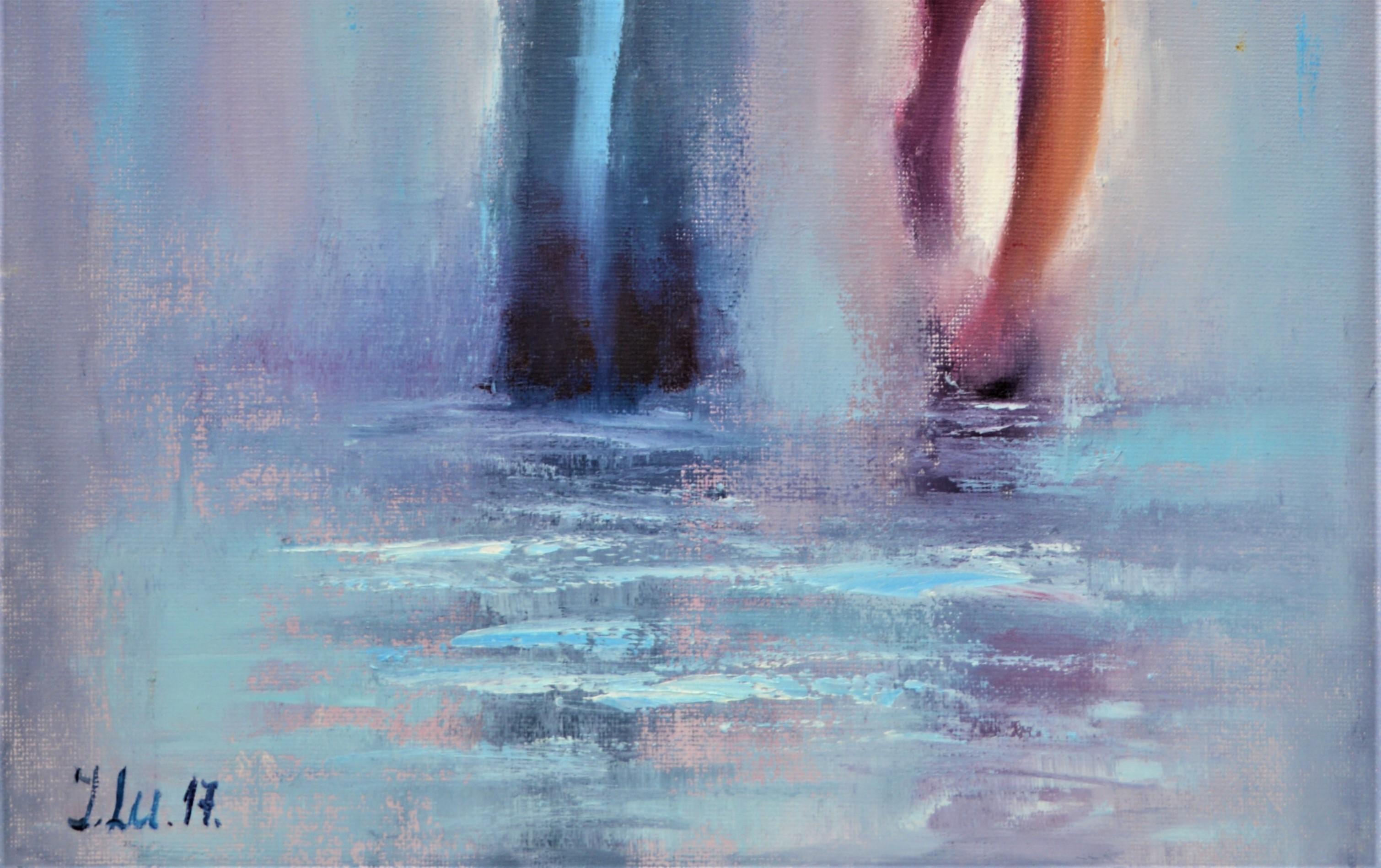 Dancing in the rain 60X30 oil, Valentine’s Day gifts art For Sale 12