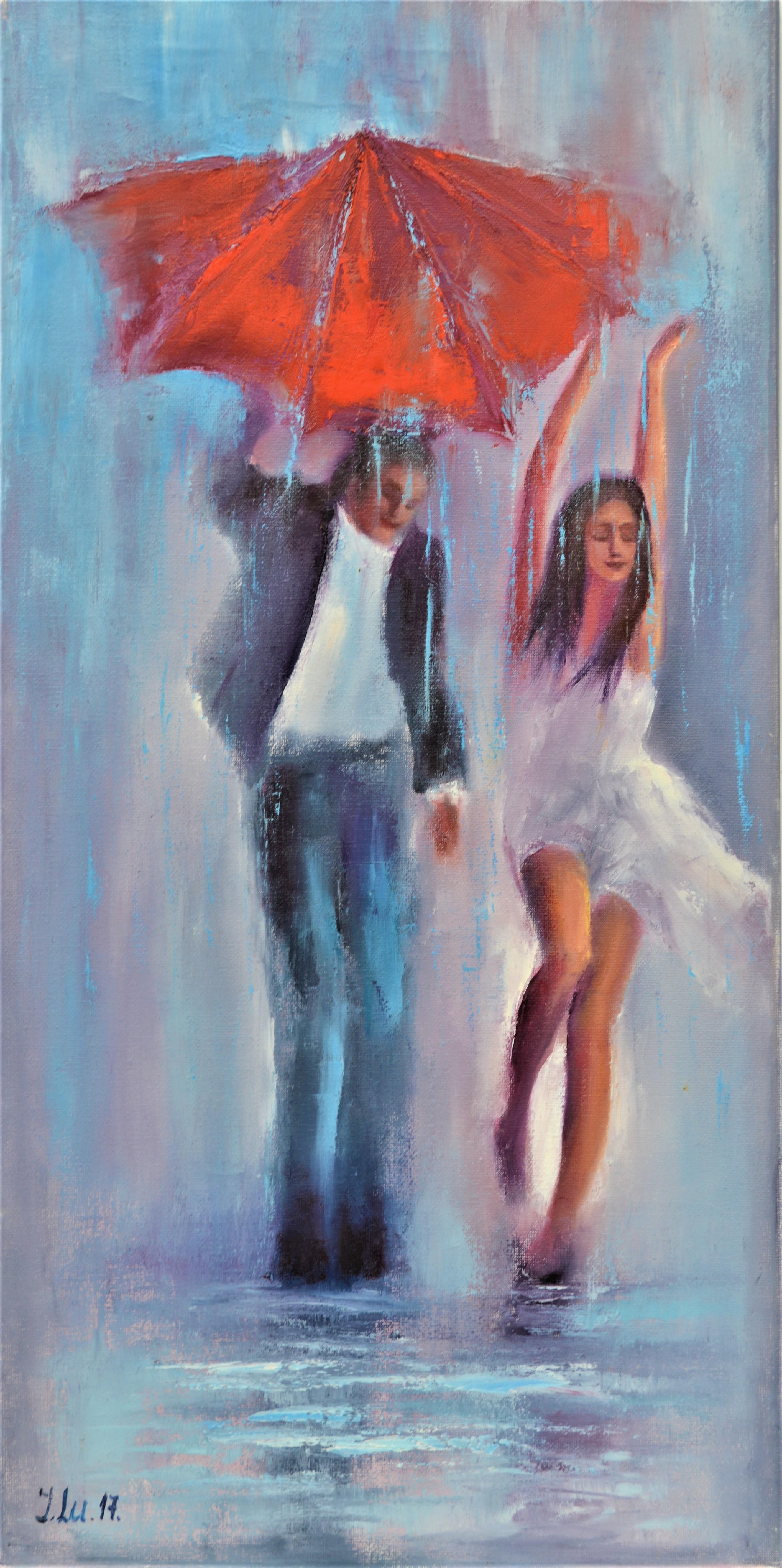 Dancing in the rain 60X30 oil, Valentine’s Day gifts art For Sale 14