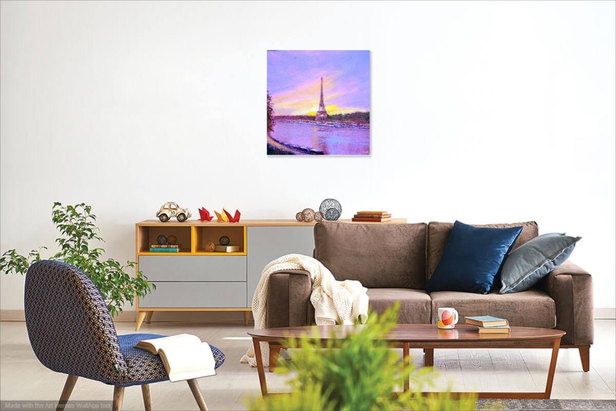 Dawn in Paris, 50X50, Öl auf Leinwand im Angebot 15