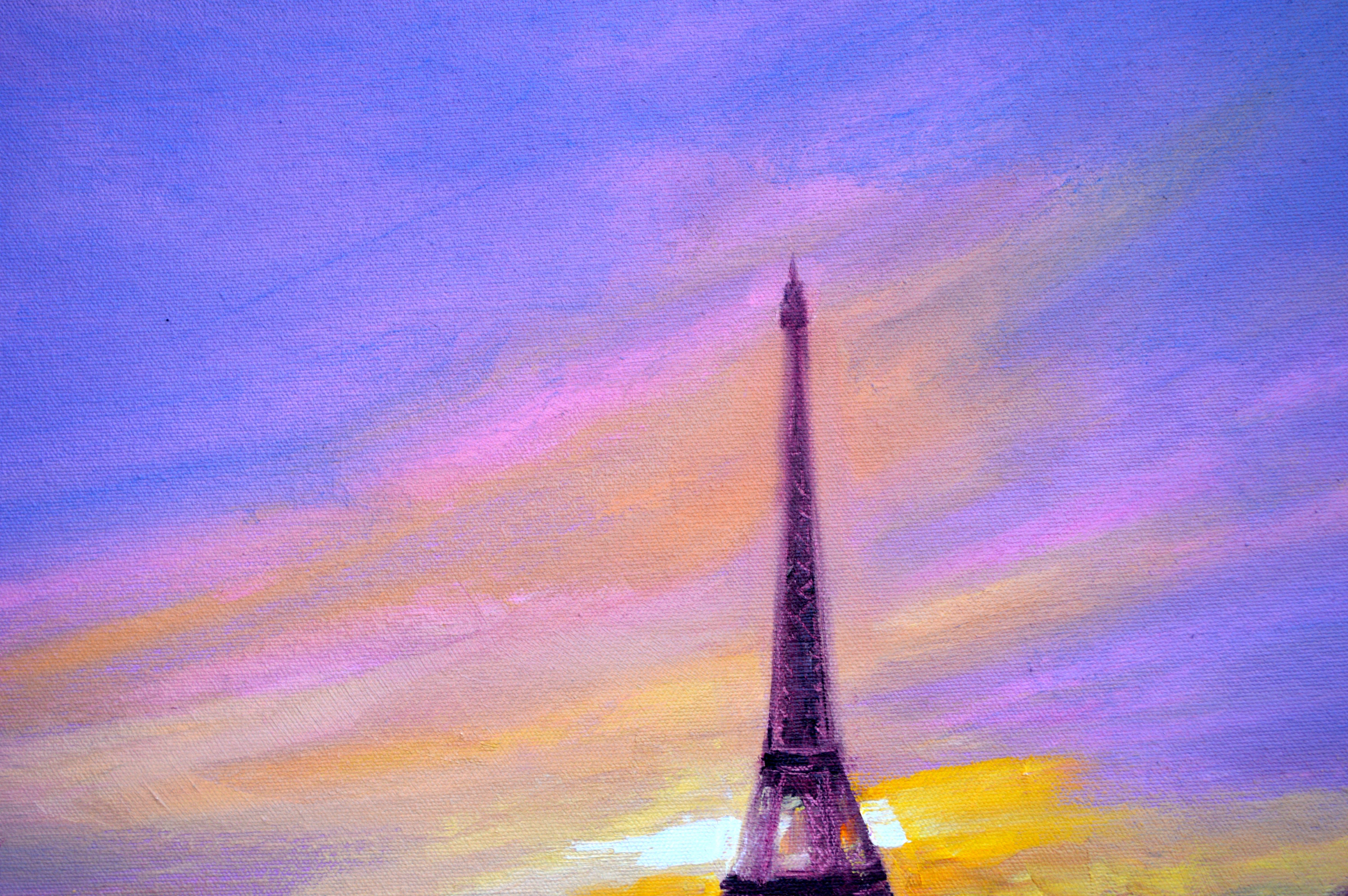 Dawn in Paris, 50X50, Öl auf Leinwand im Angebot 4