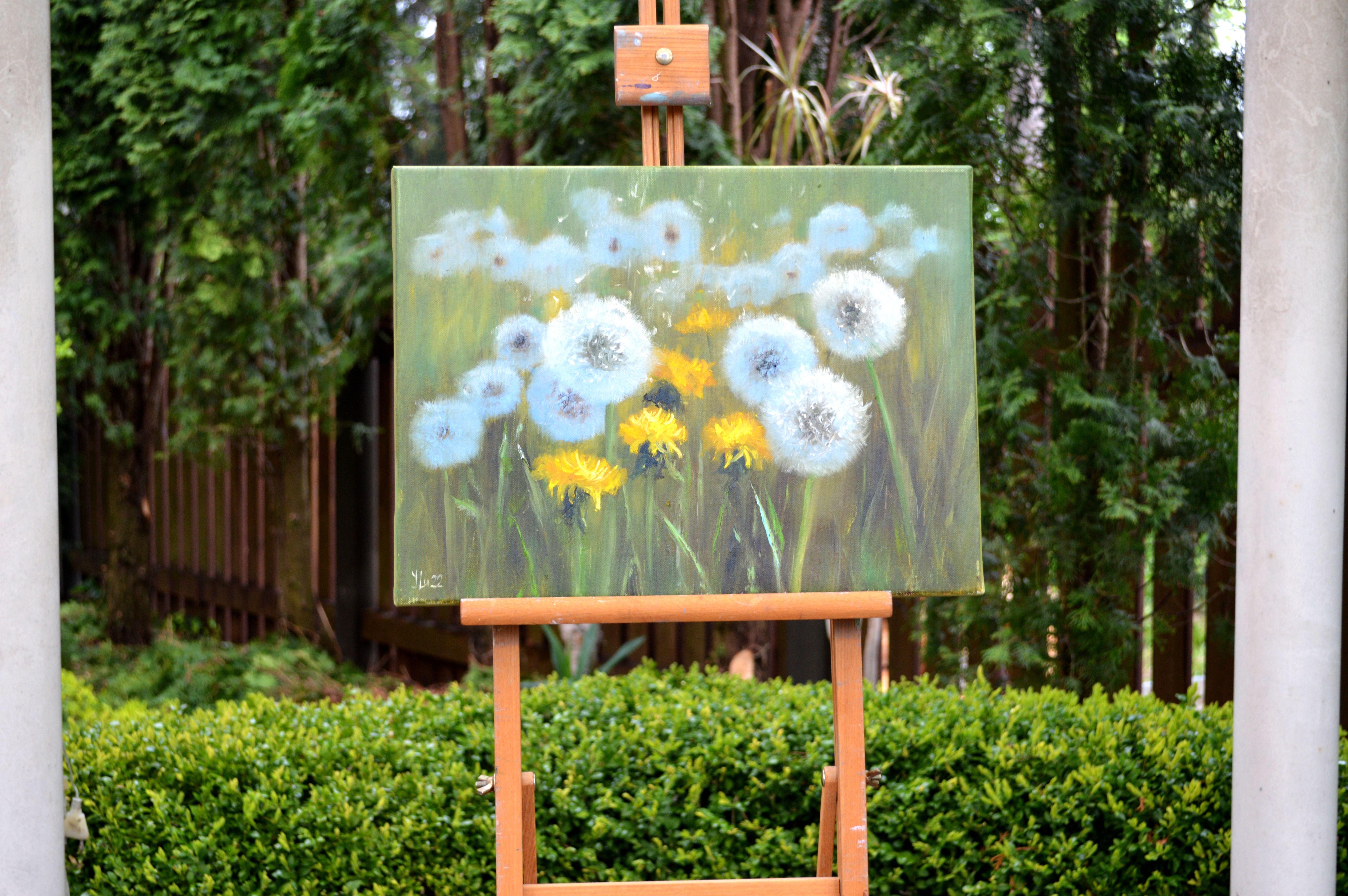 Delicate dandelions 30X40 - Painting by Elena Lukina