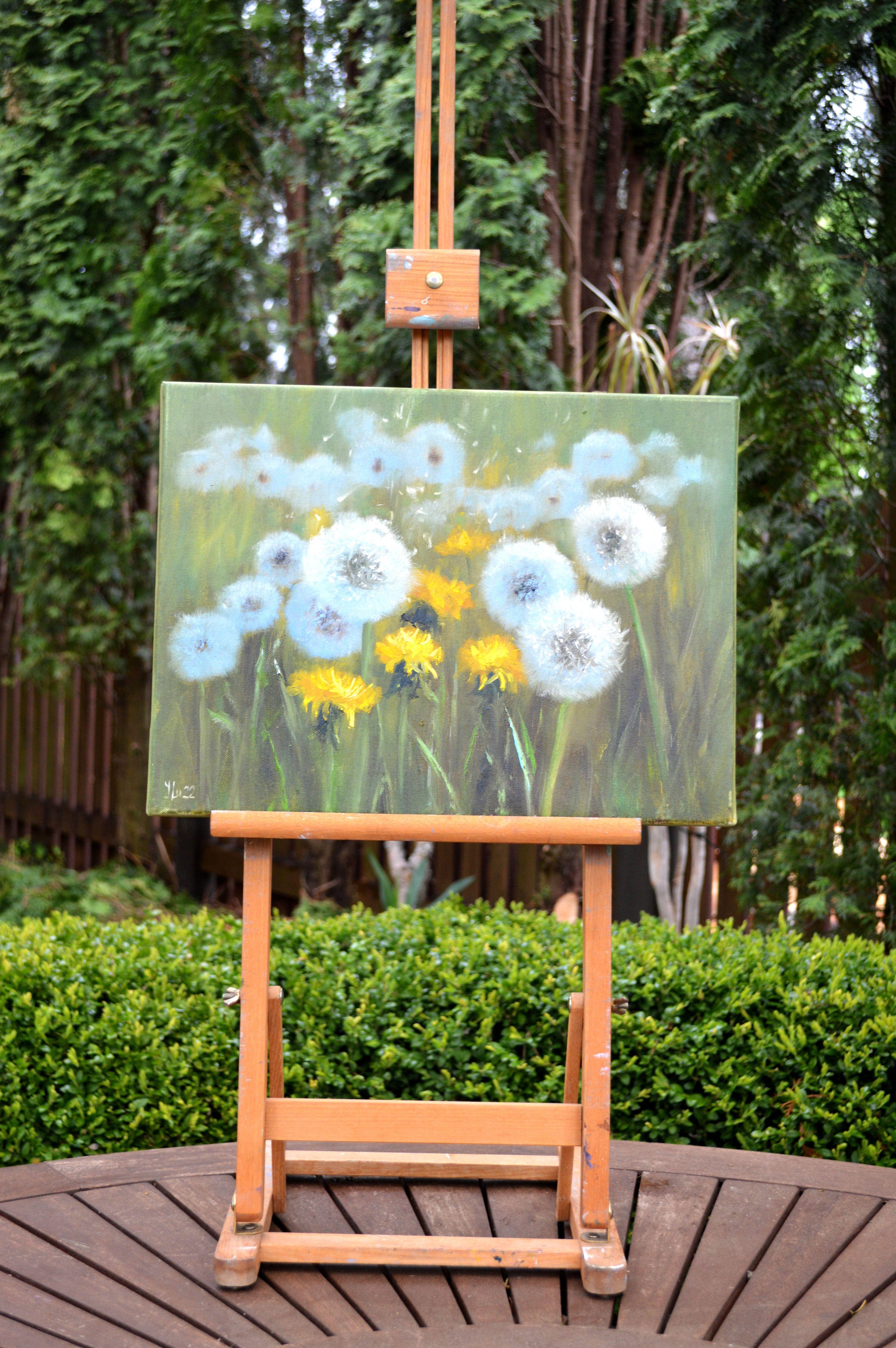 Pissenlits délicats - Expressionniste Painting par Elena Lukina
