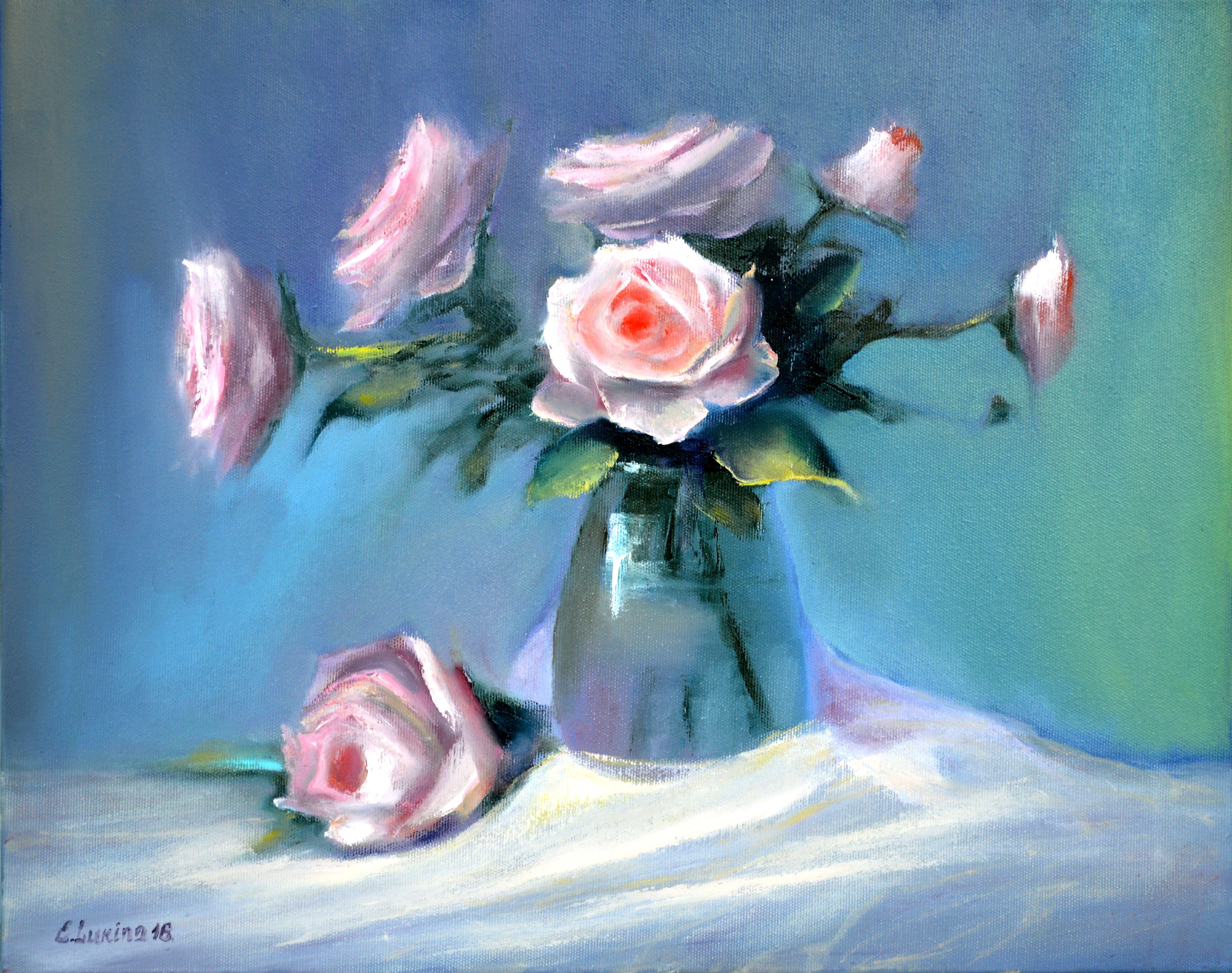 Still-Life Painting di Elena Lukina - Delicata natura morta