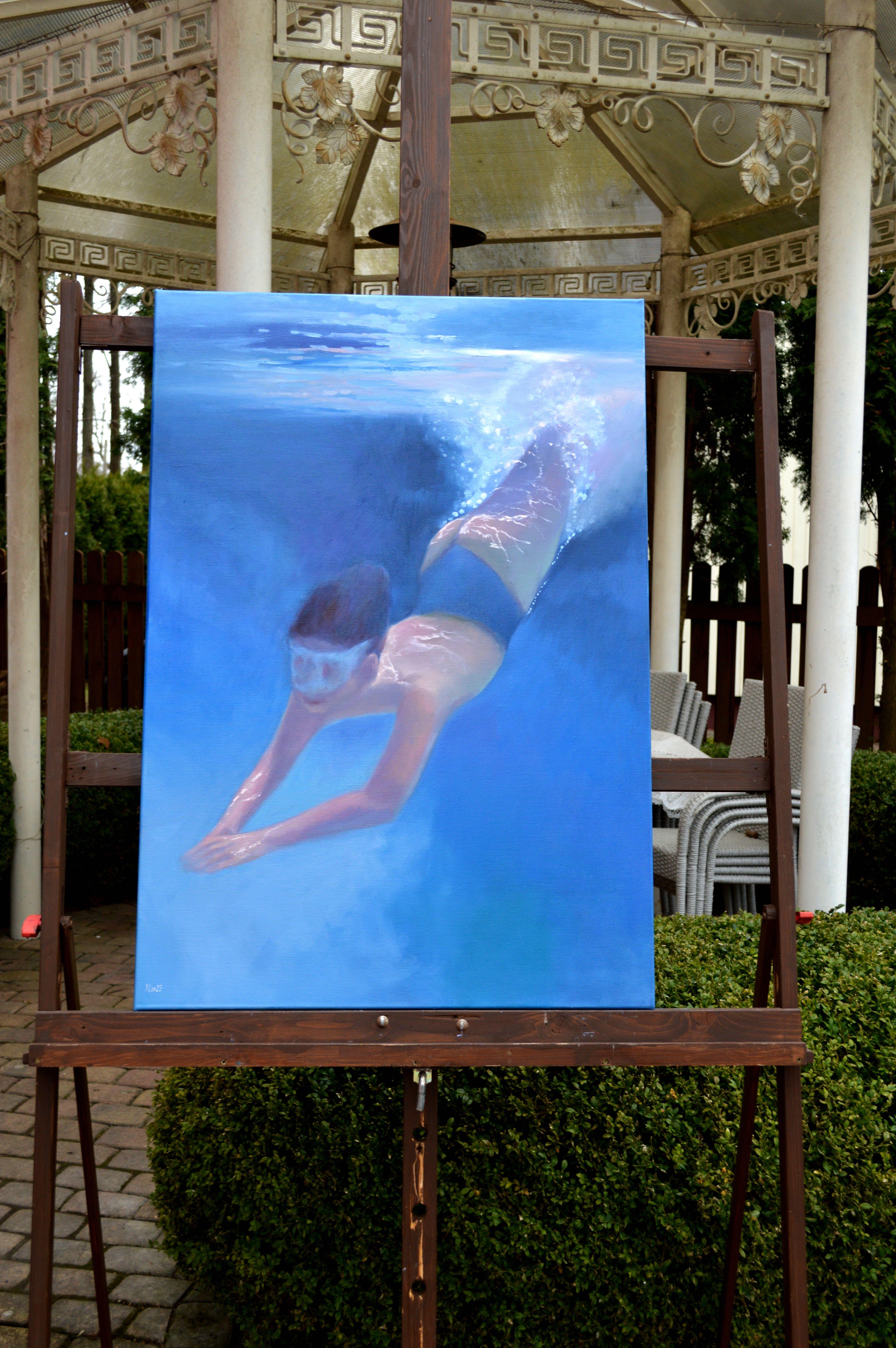 Dive ins Wasser tauchen – Painting von Elena Lukina