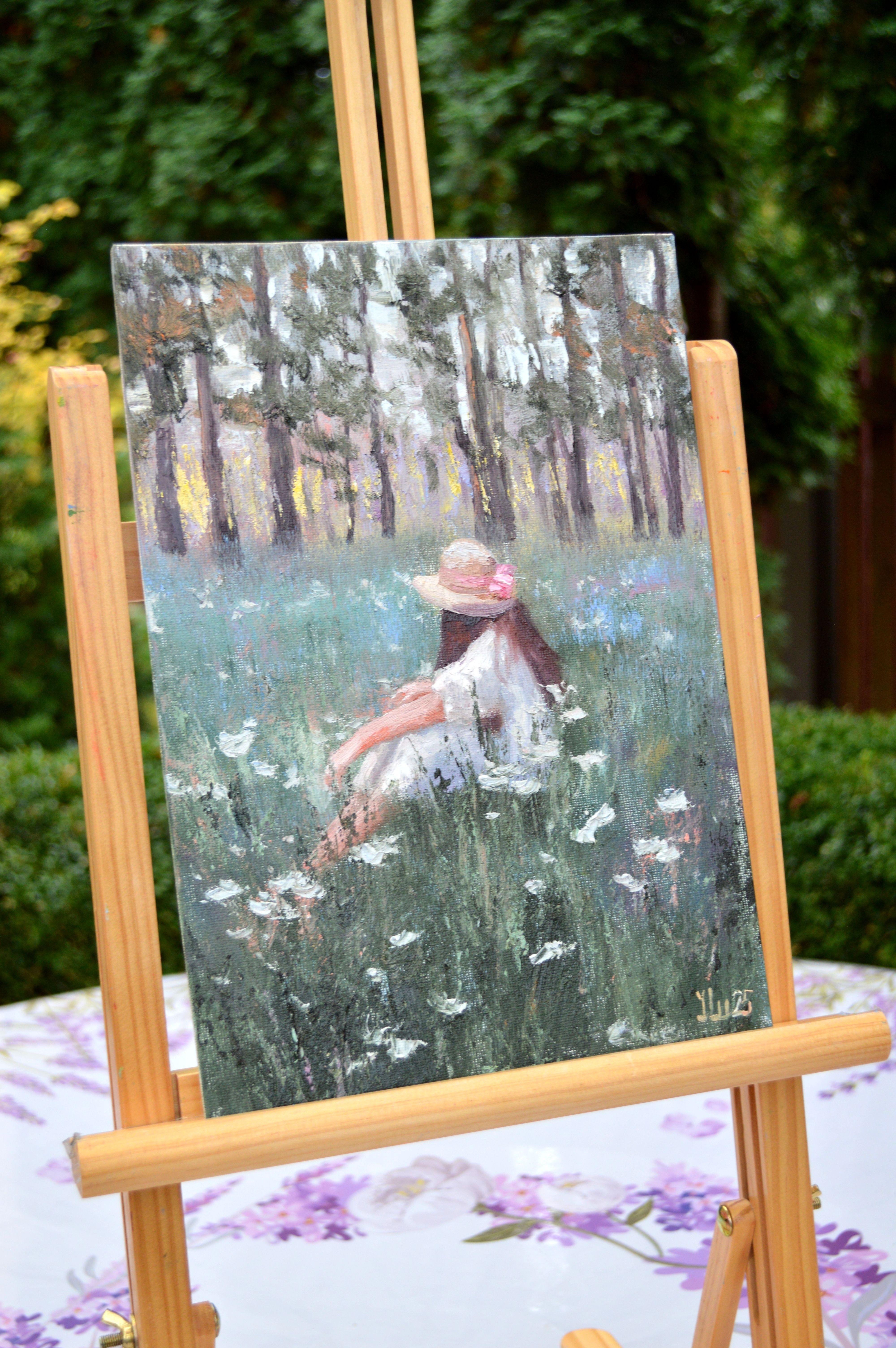Dreams in the meadow - Expressionist Painting by Elena Lukina