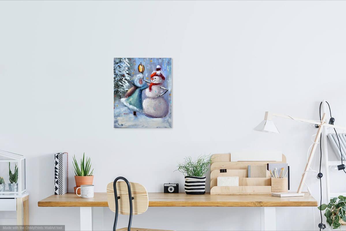 Dress up the snowman! Gift Art 30X25 For Sale 7