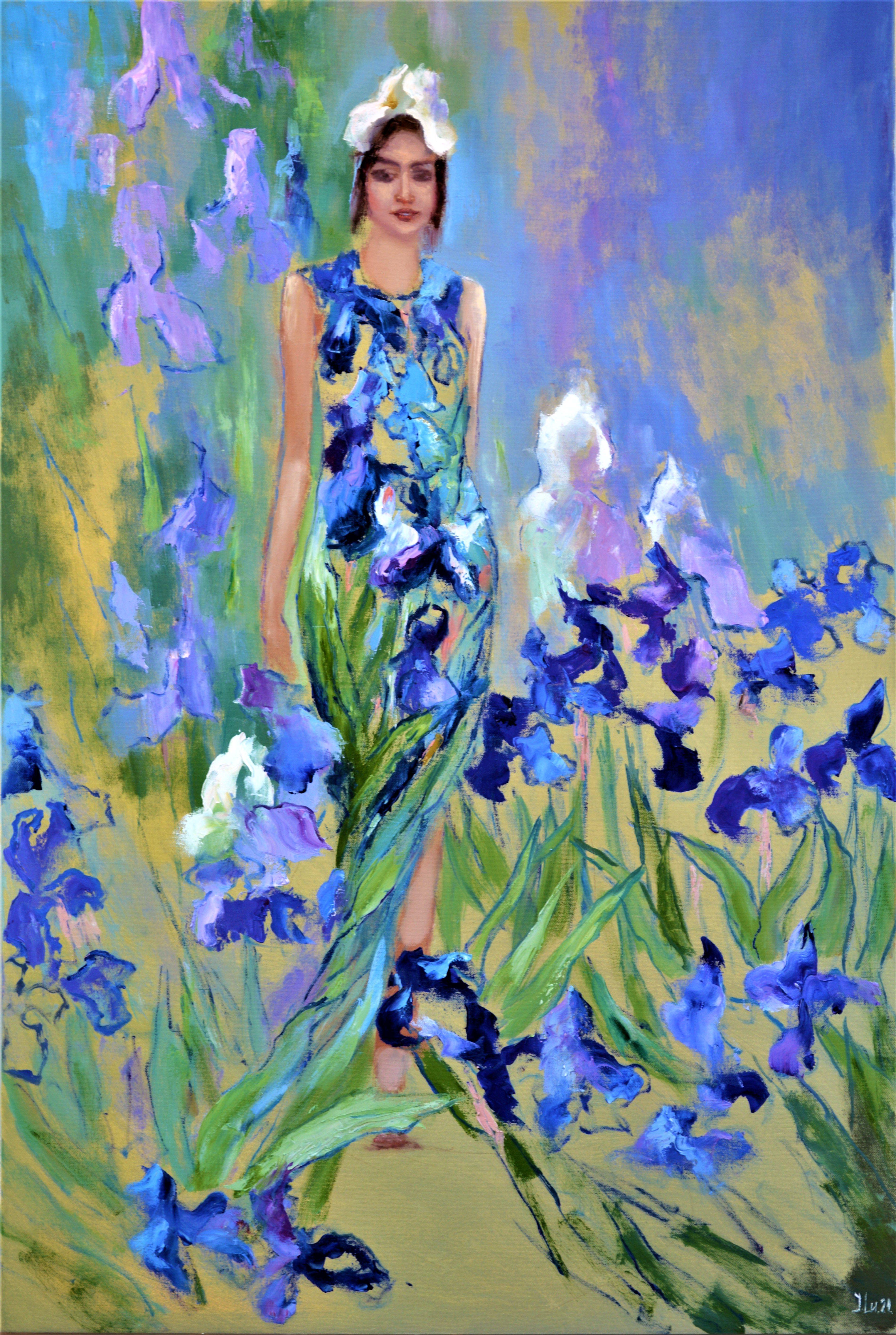 Portrait Painting di Elena Lukina - Abito con iris