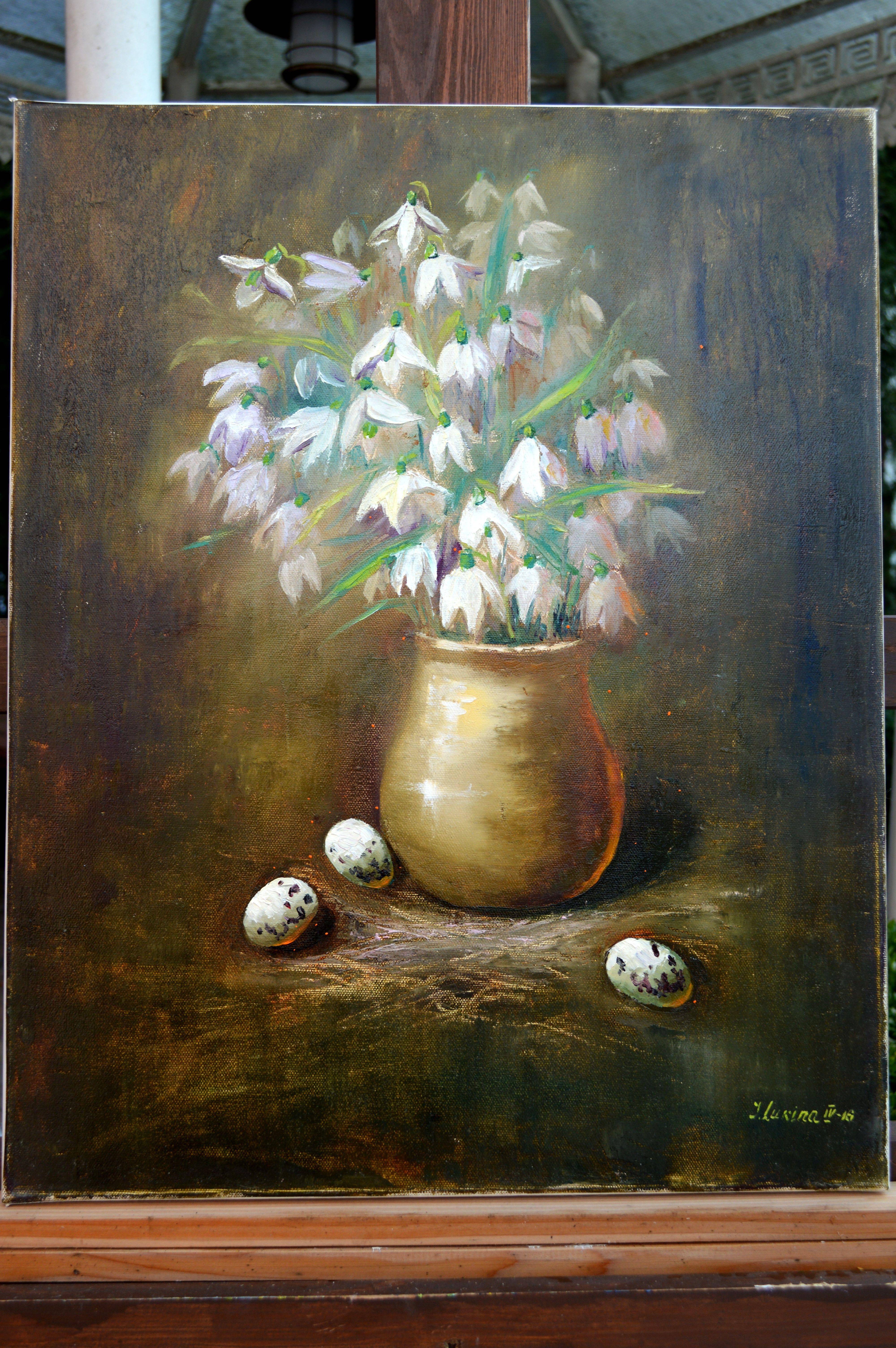 Easter mood - Expressionist Painting by Elena Lukina