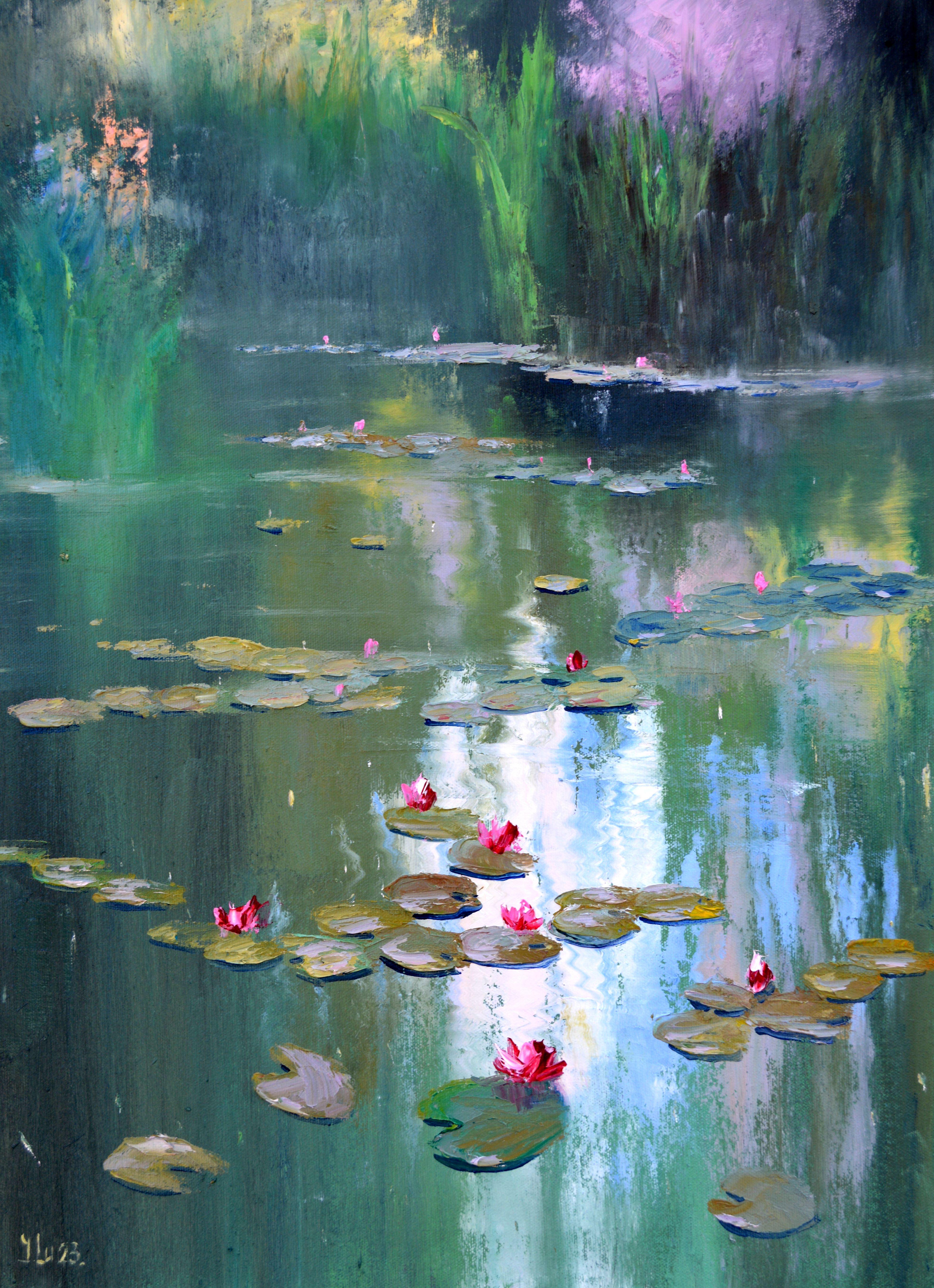 Elena Lukina, "Spring Pond" Contemporary Impressionist Water Oil Painting, 2023