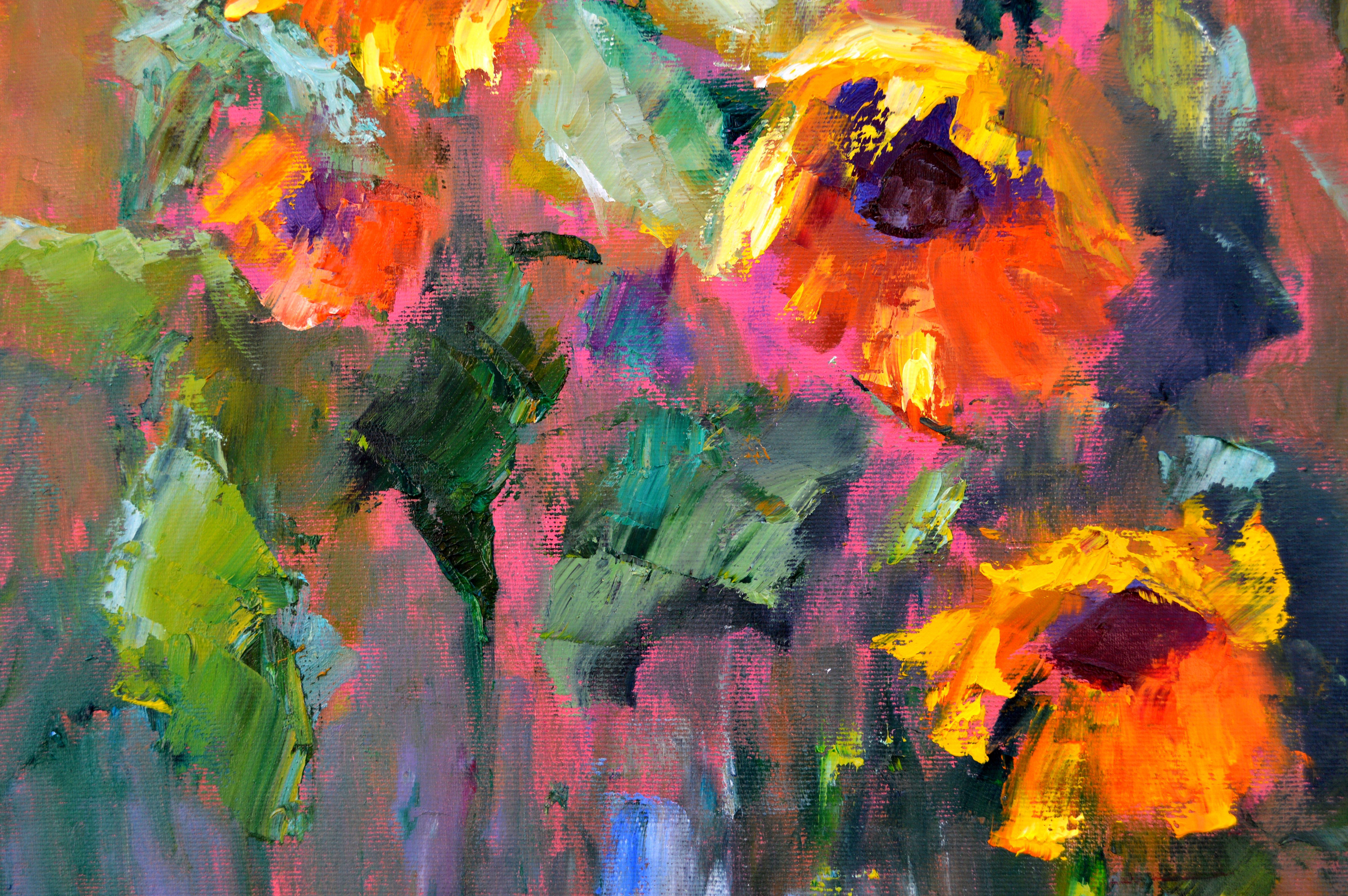 Expression mit Sonnenblumen 50X50 im Angebot 1