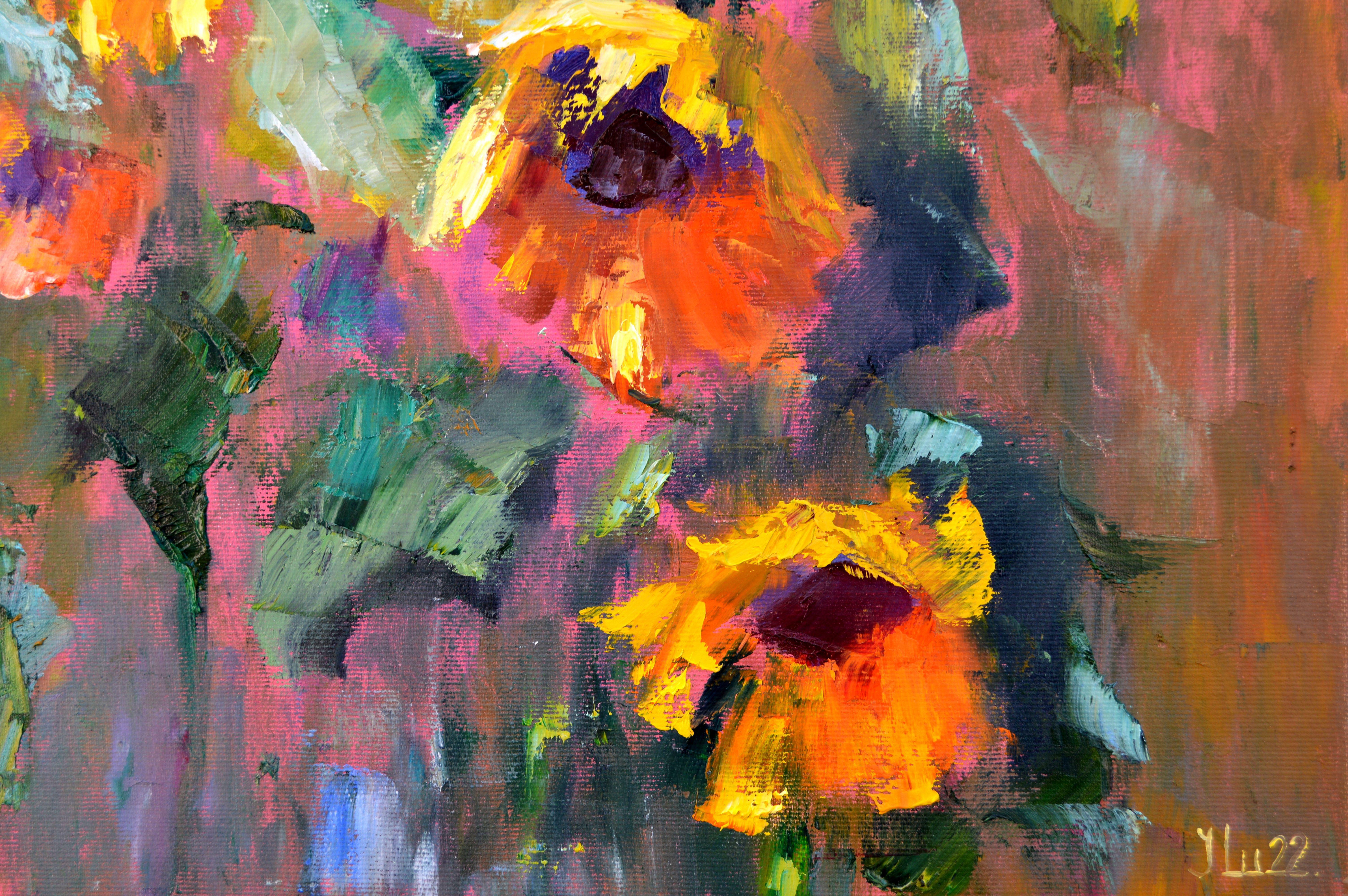 Expression mit Sonnenblumen 50X50 im Angebot 2