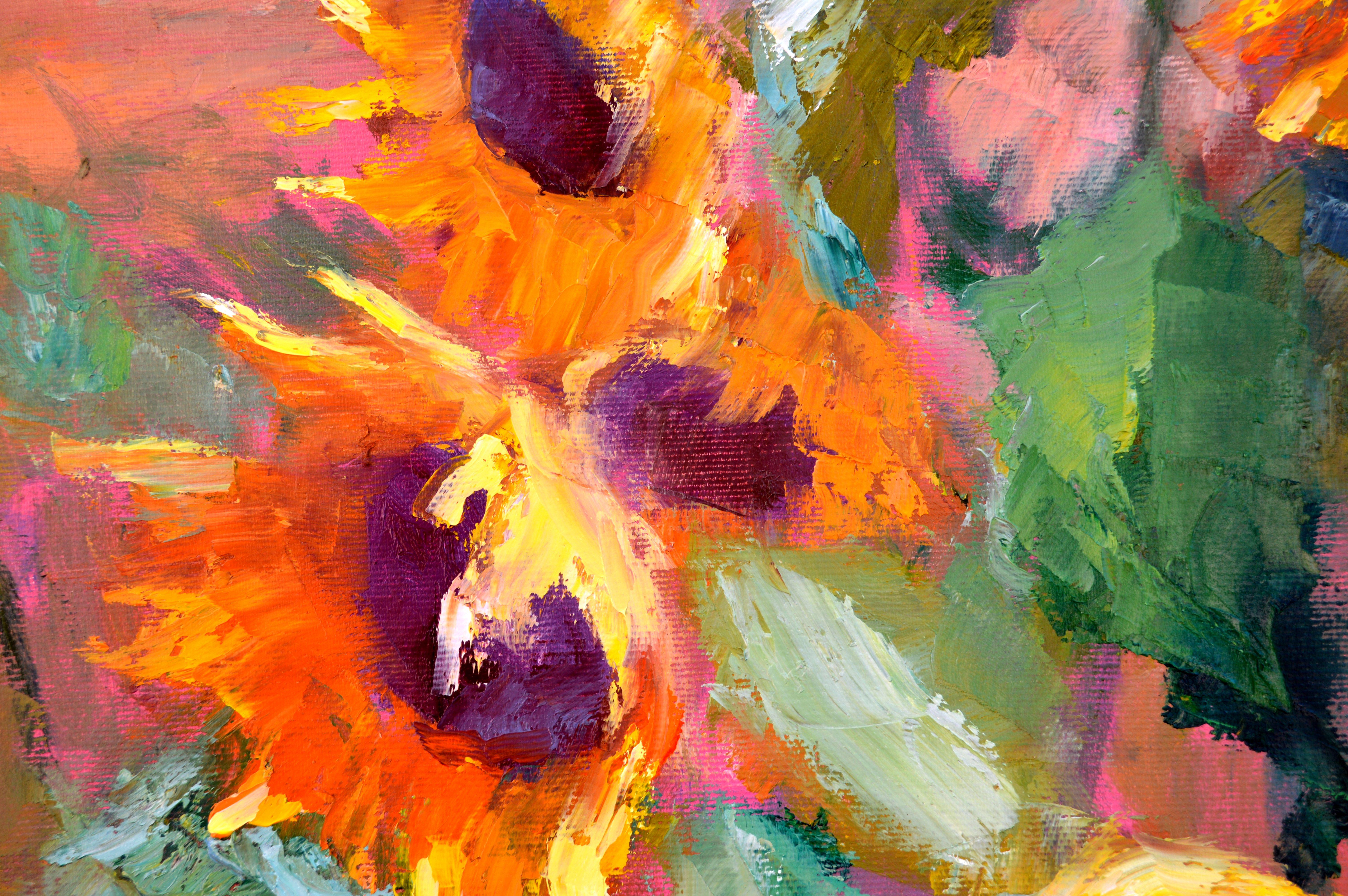 Expression mit Sonnenblumen 50X50 im Angebot 4
