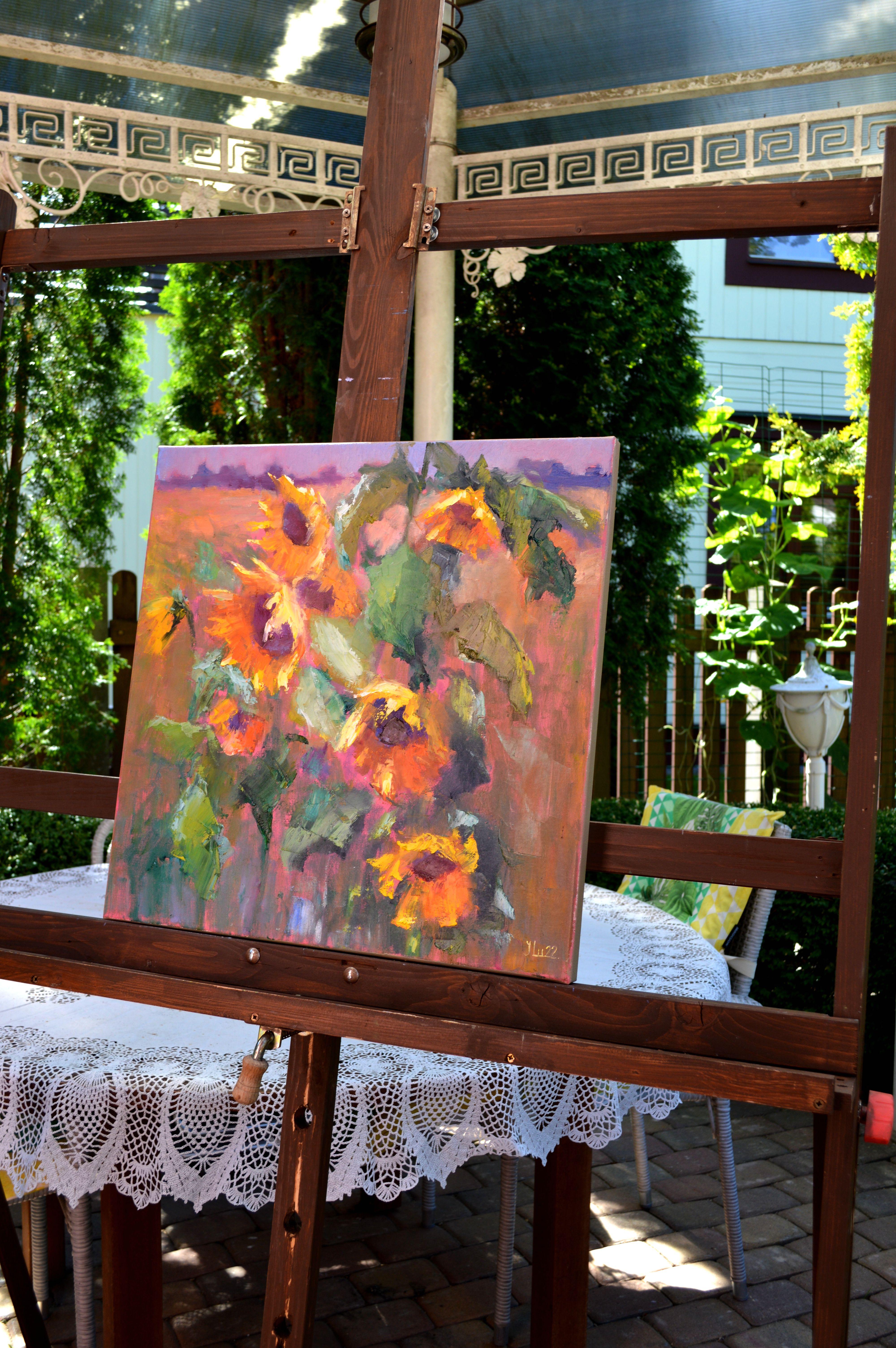 Expression with sunflowers 50X50 For Sale 10