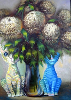 Feline Surrealismus 70X50 Ölgemälde
