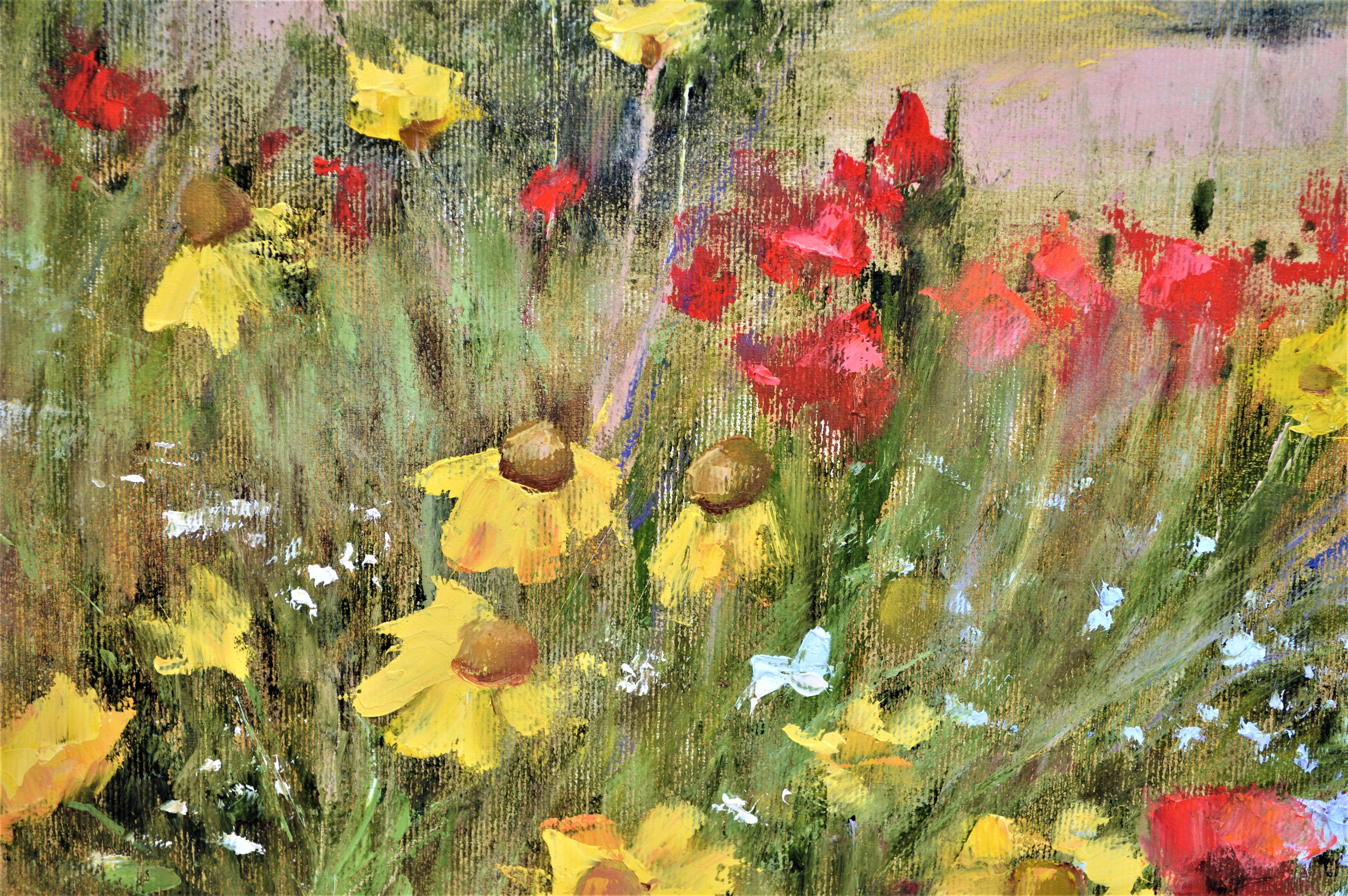 Hierbas de campo de Provenza 30X40 óleo. en venta 2
