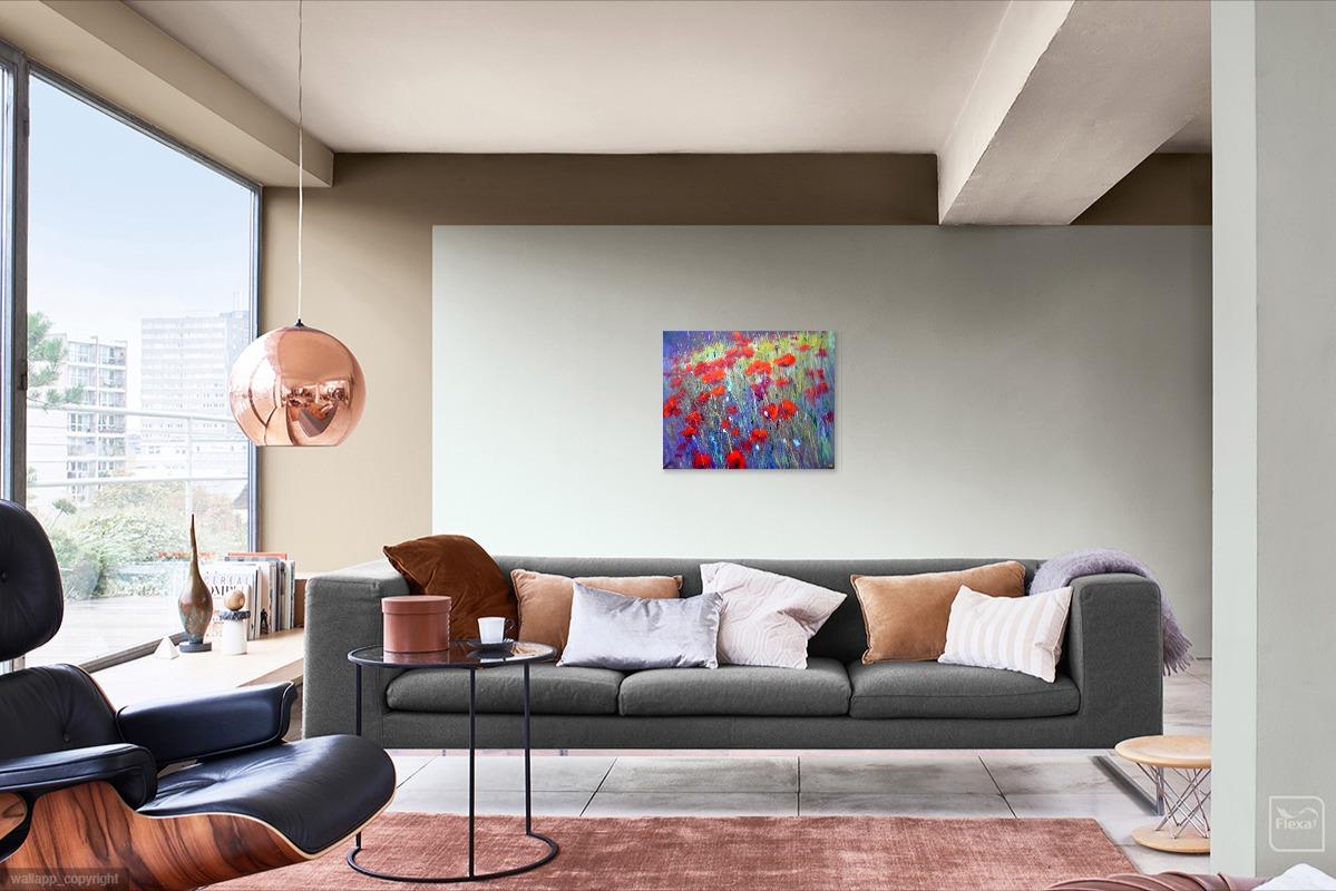 Field Mohnblumen 60X70 Öl auf Leinwand im Angebot 5