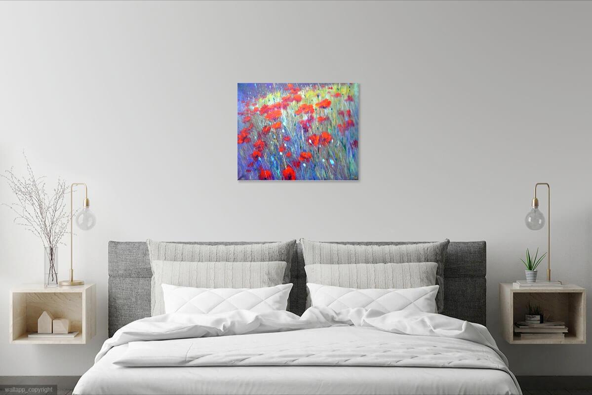 Field Mohnblumen 60X70 Öl auf Leinwand im Angebot 7