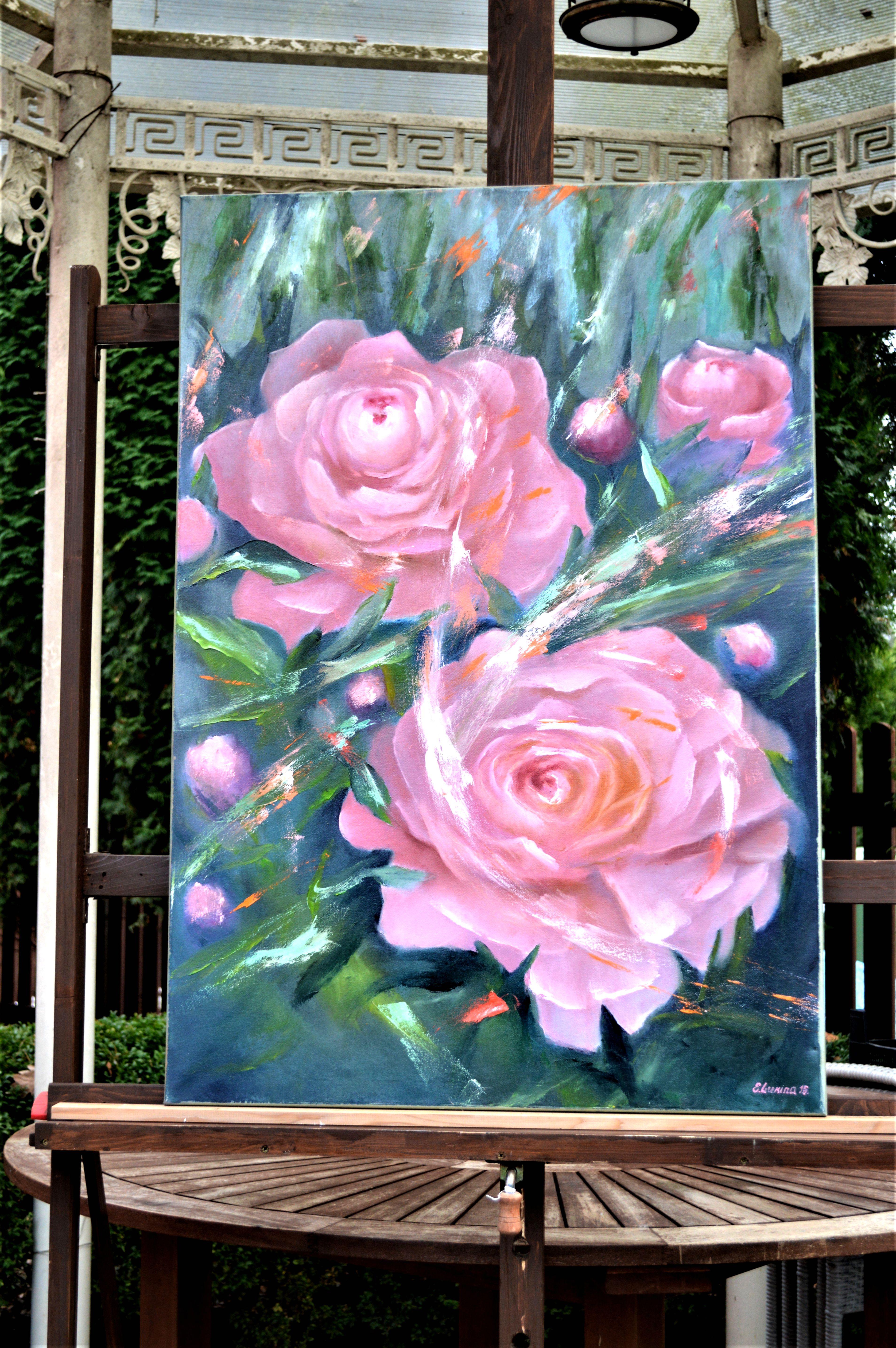 Flower fantasy - Expressionist Painting by Elena Lukina