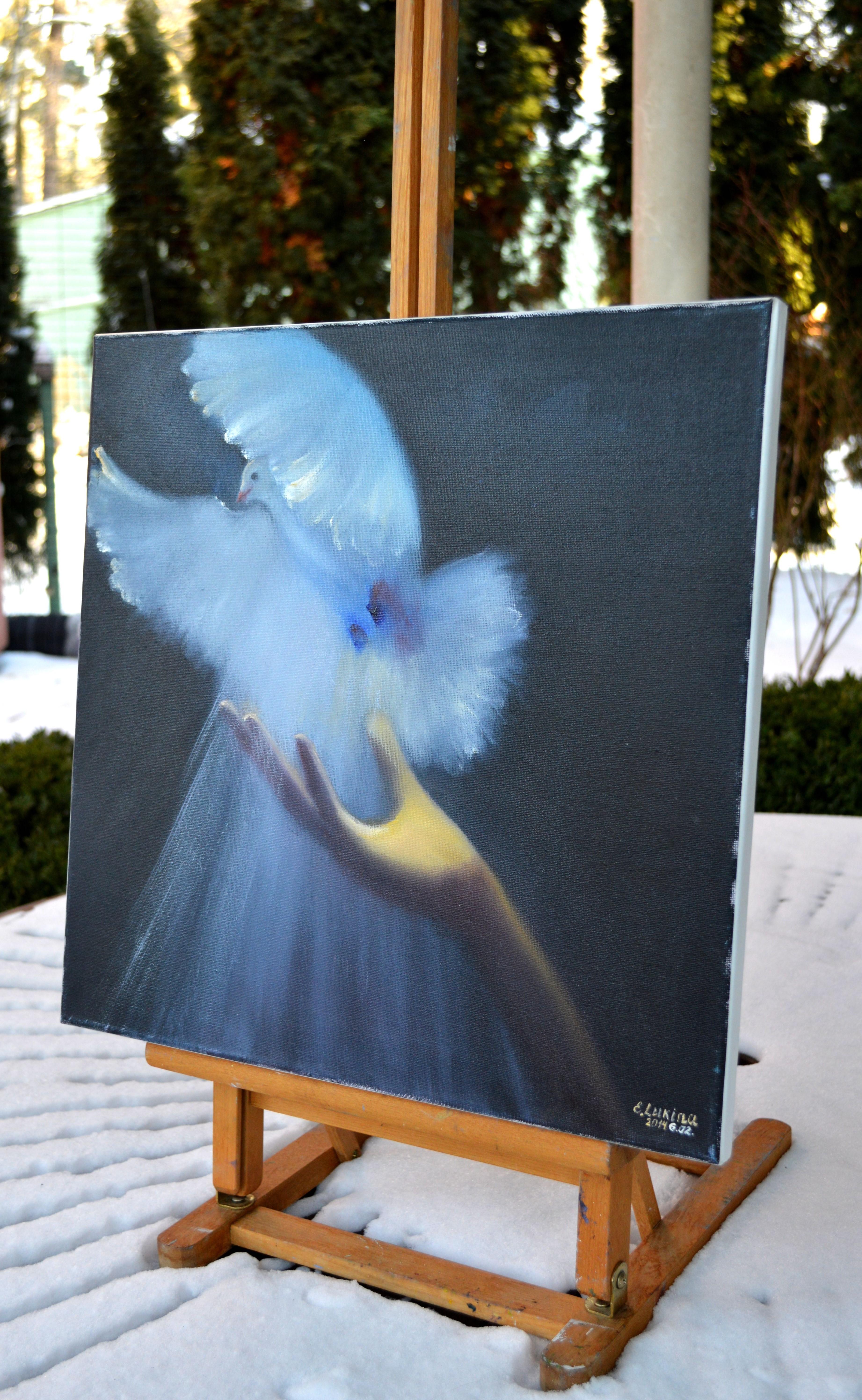 Fly! 40X40 oil on canvas For Sale 1