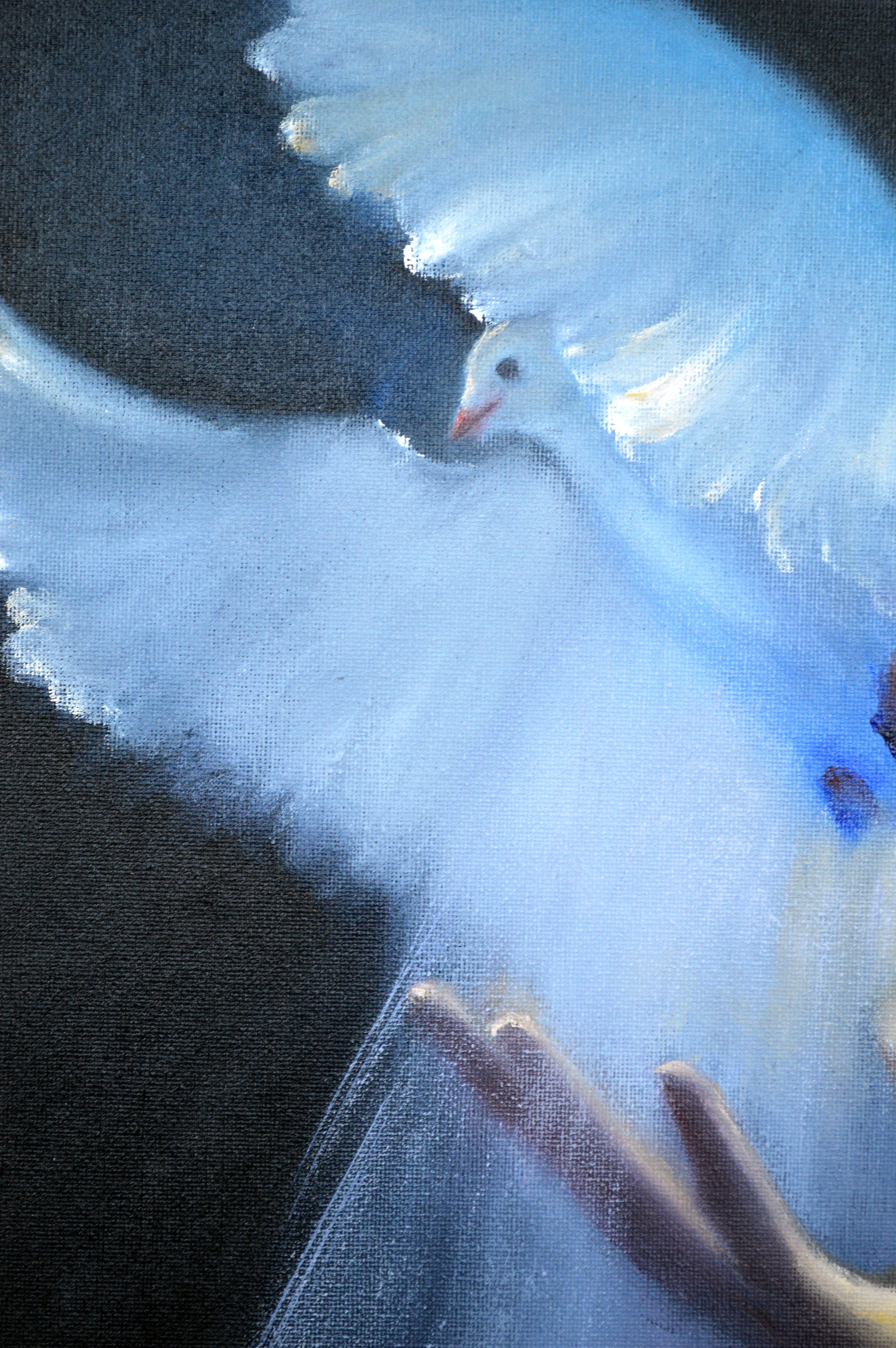 Fly! 40X40 Öl auf Leinwand im Angebot 2