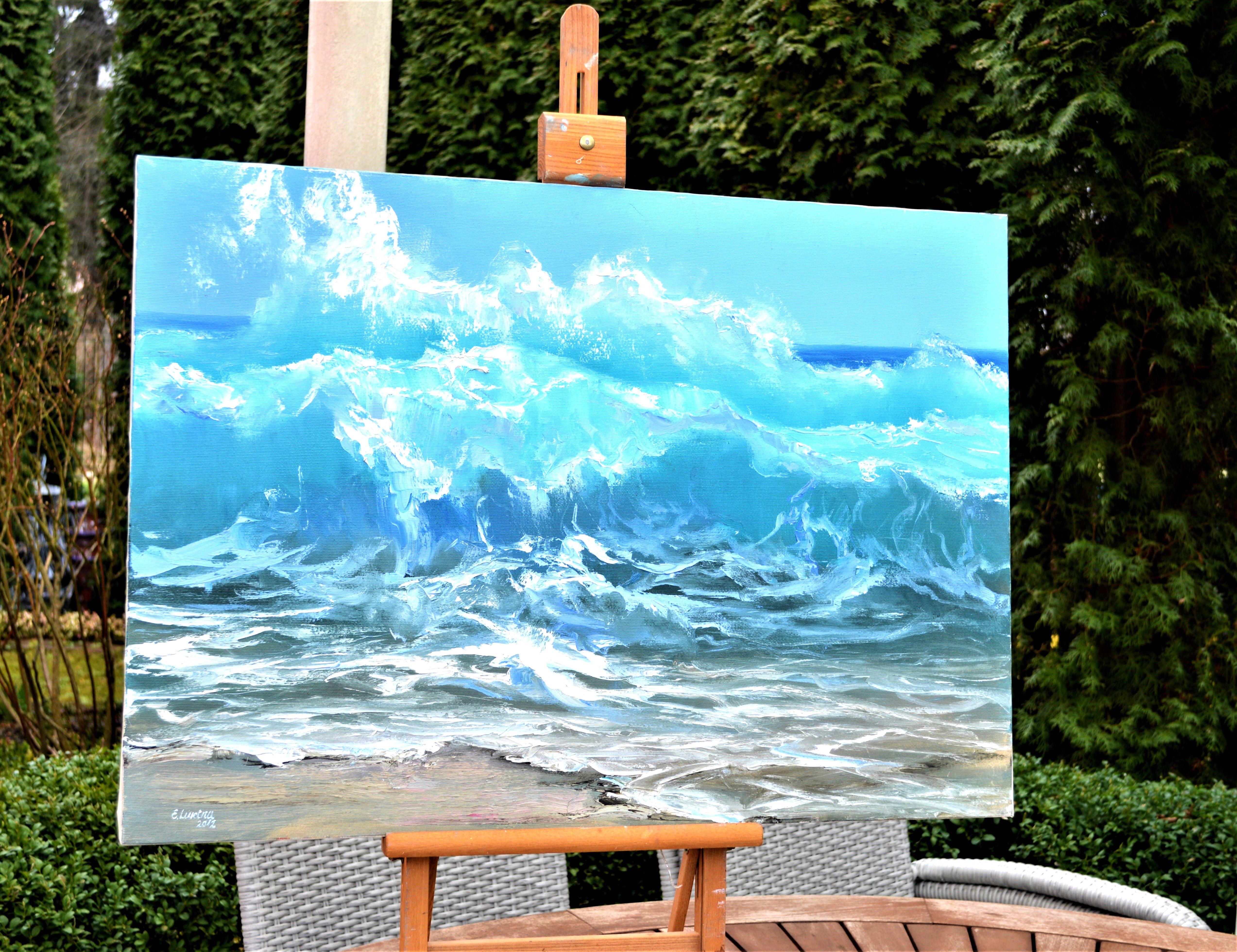 Schaumstoffwelle 50X70 Öl auf Leinwand im Angebot 7