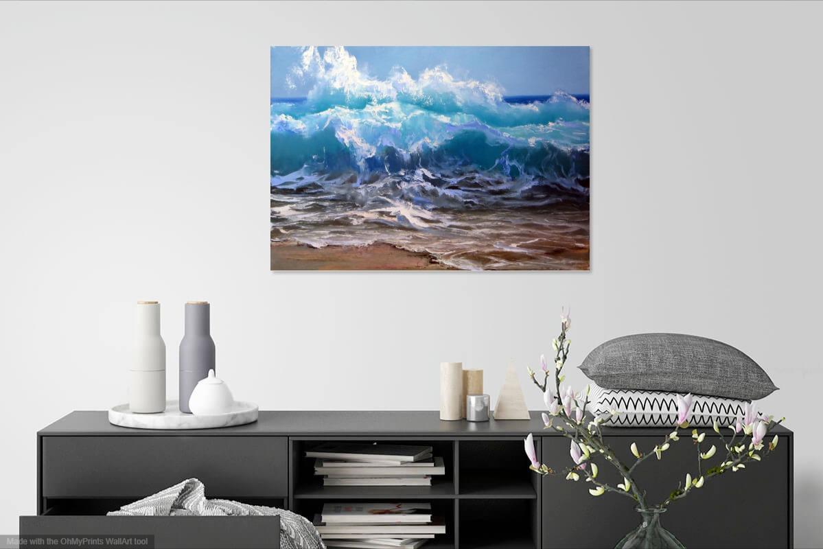 Schaumstoffwelle 50X70 Öl auf Leinwand im Angebot 12