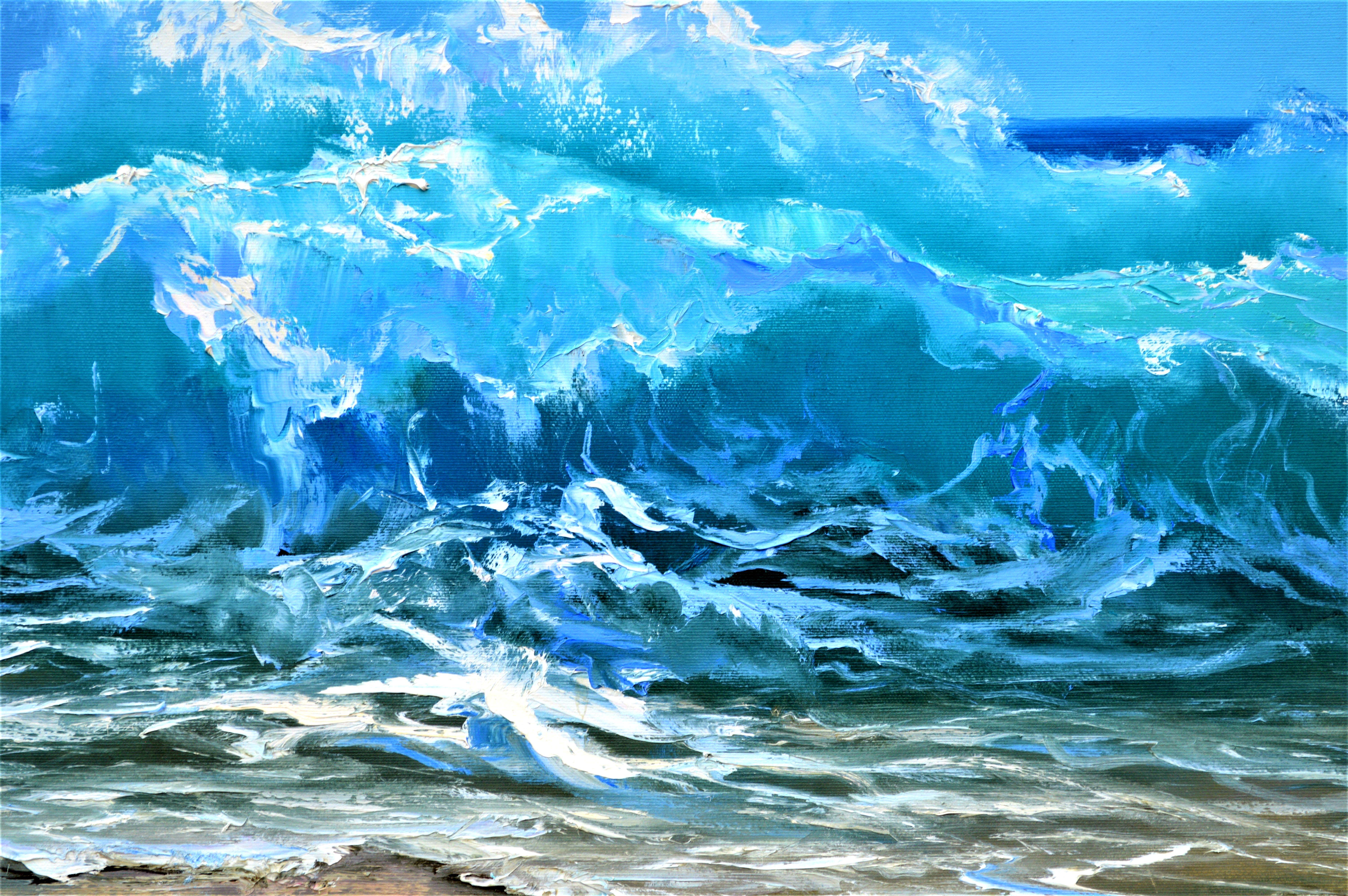 Vague de FOAM 50X70 huile sur toile 2