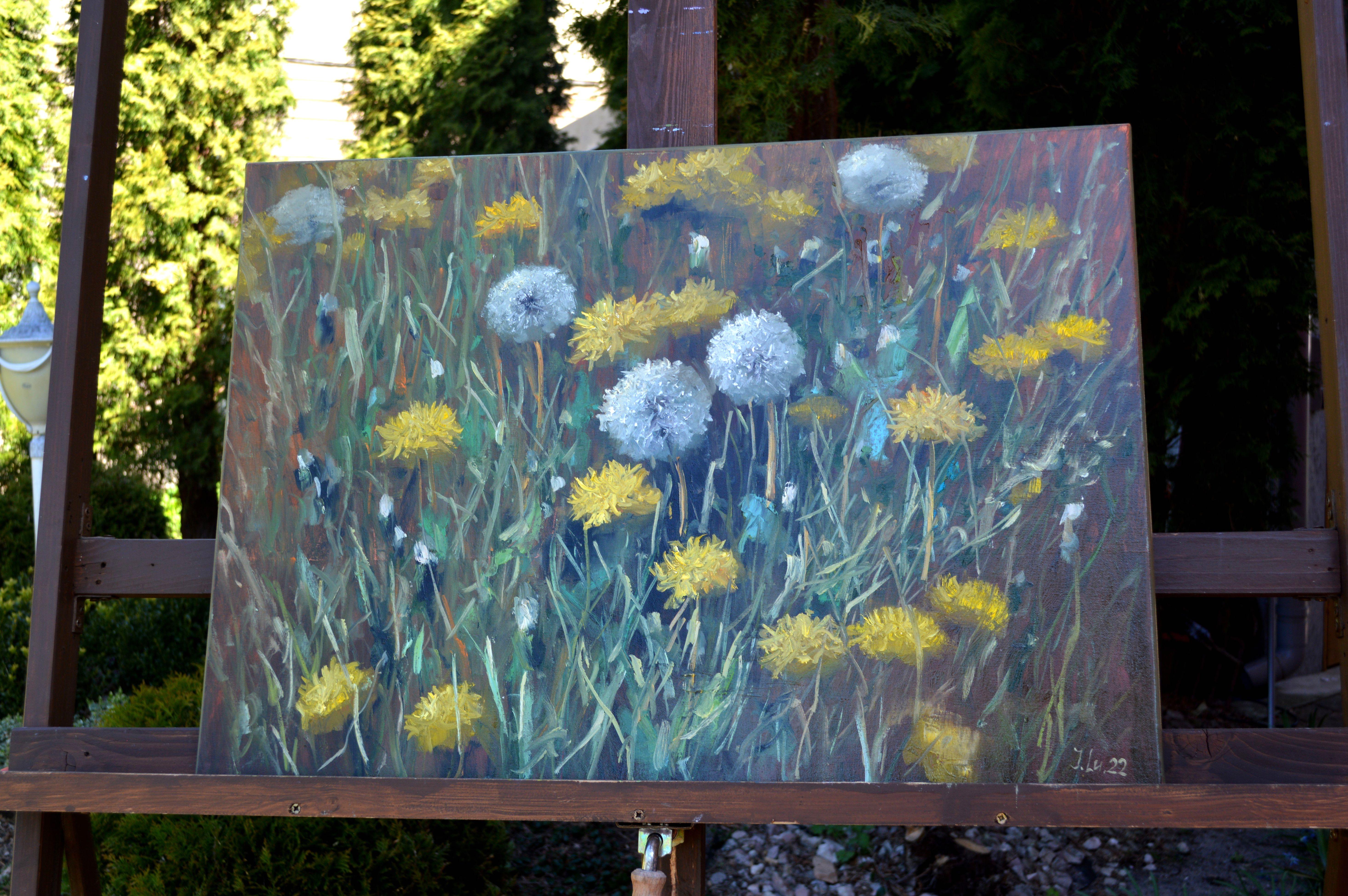 Fragment of a lawn of dandelions 50X70 For Sale 2