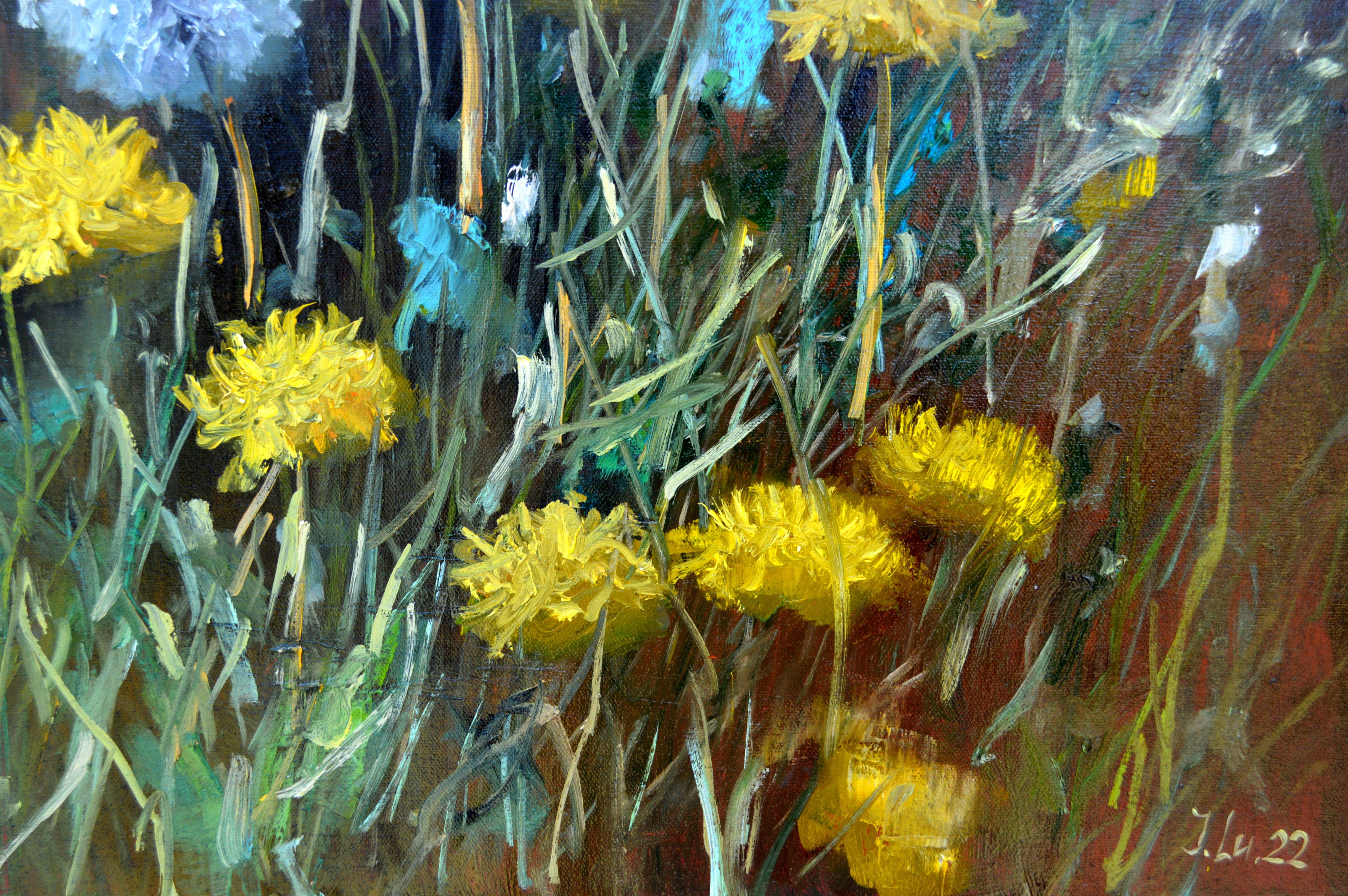 Fragment of a lawn of dandelions 50X70 For Sale 6