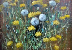Fragment of a lawn of dandelions 50X70