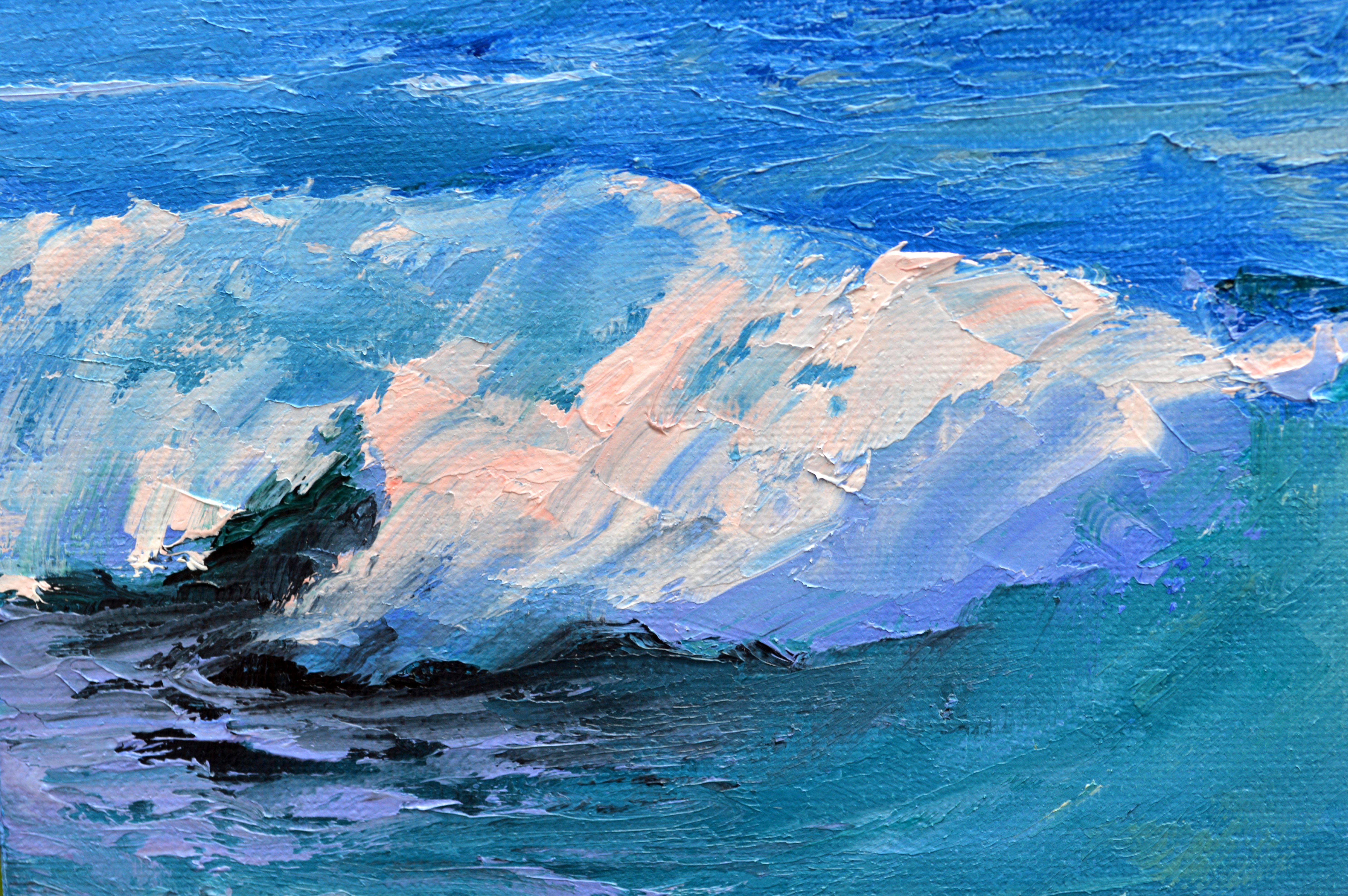 Al crear este cuadro, intenté captar la esencia y la vitalidad del mar. Con cada pincelada, infundí la fuerza bruta y el espíritu inquieto de las olas del océano. Esta obra, realizada al óleo, aúna el dinamismo del Expresionismo y la profundidad del