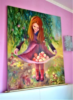 Girl with apples
