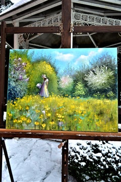 « Jeune fille au lilas », peinture à l'huile d'Elena Lukina (2017) – Toile impressionniste