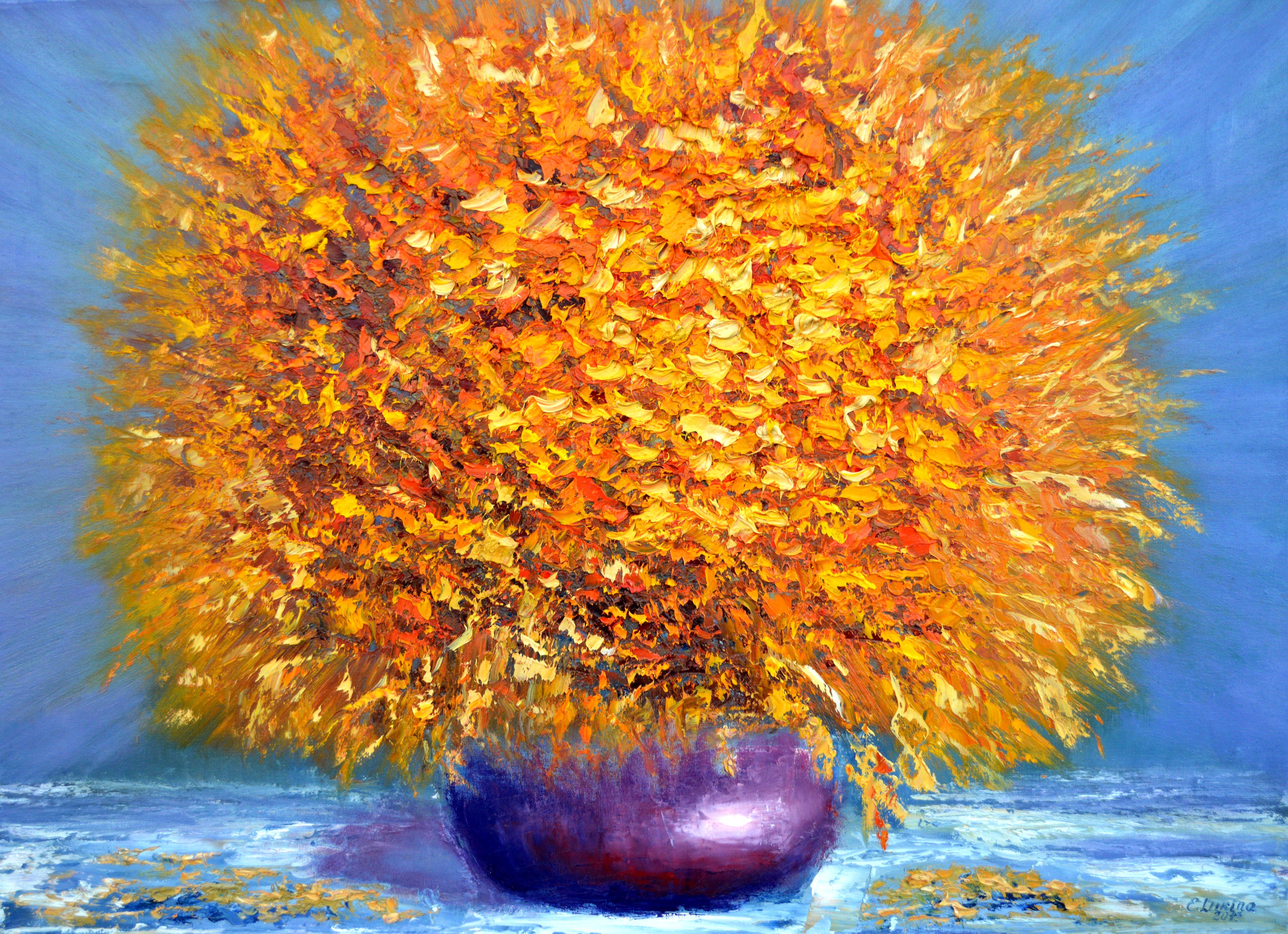 Still-Life Painting de Elena Lukina - Ramo dorado