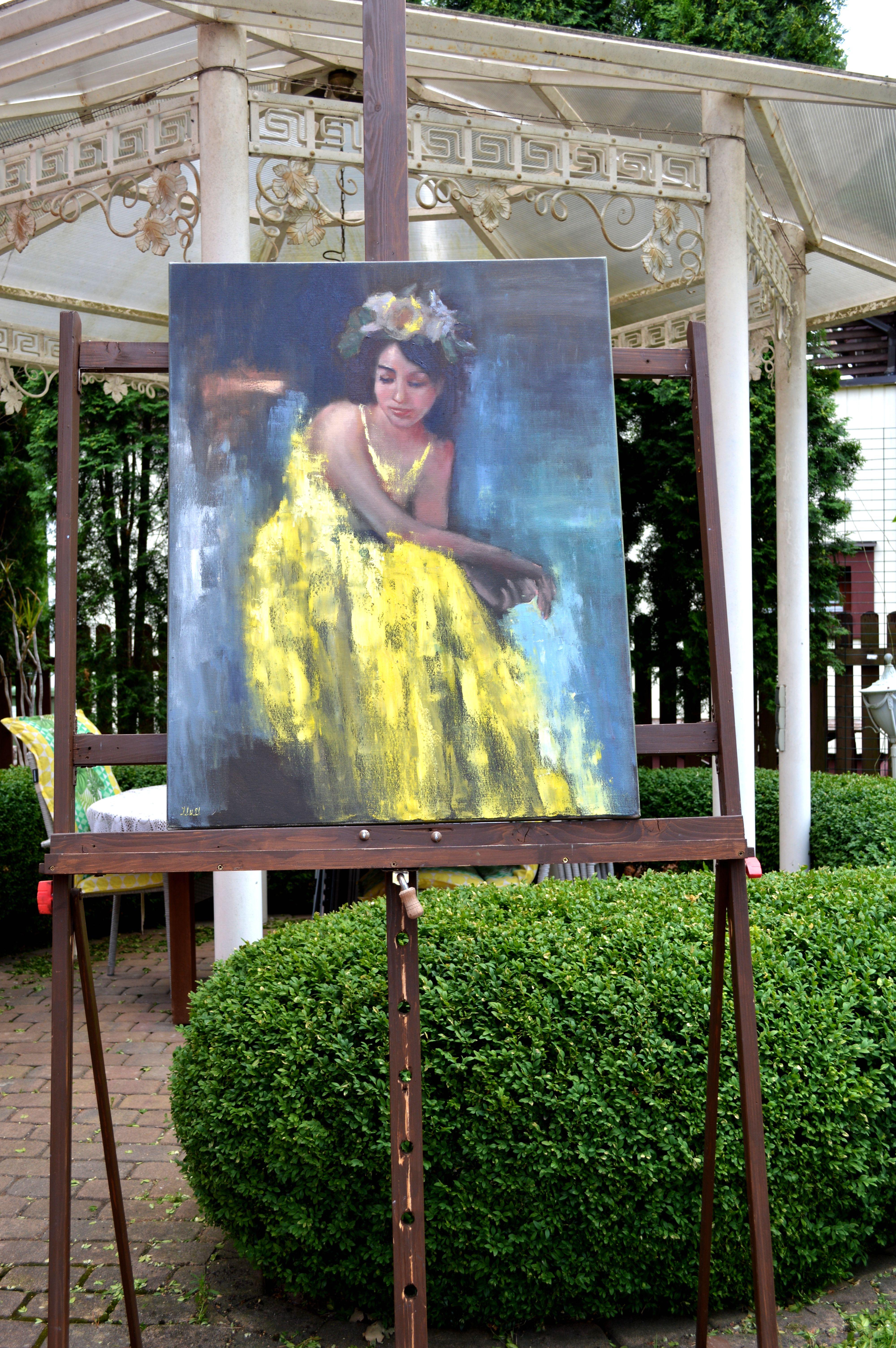 Rosa dorada - Painting de Elena Lukina
