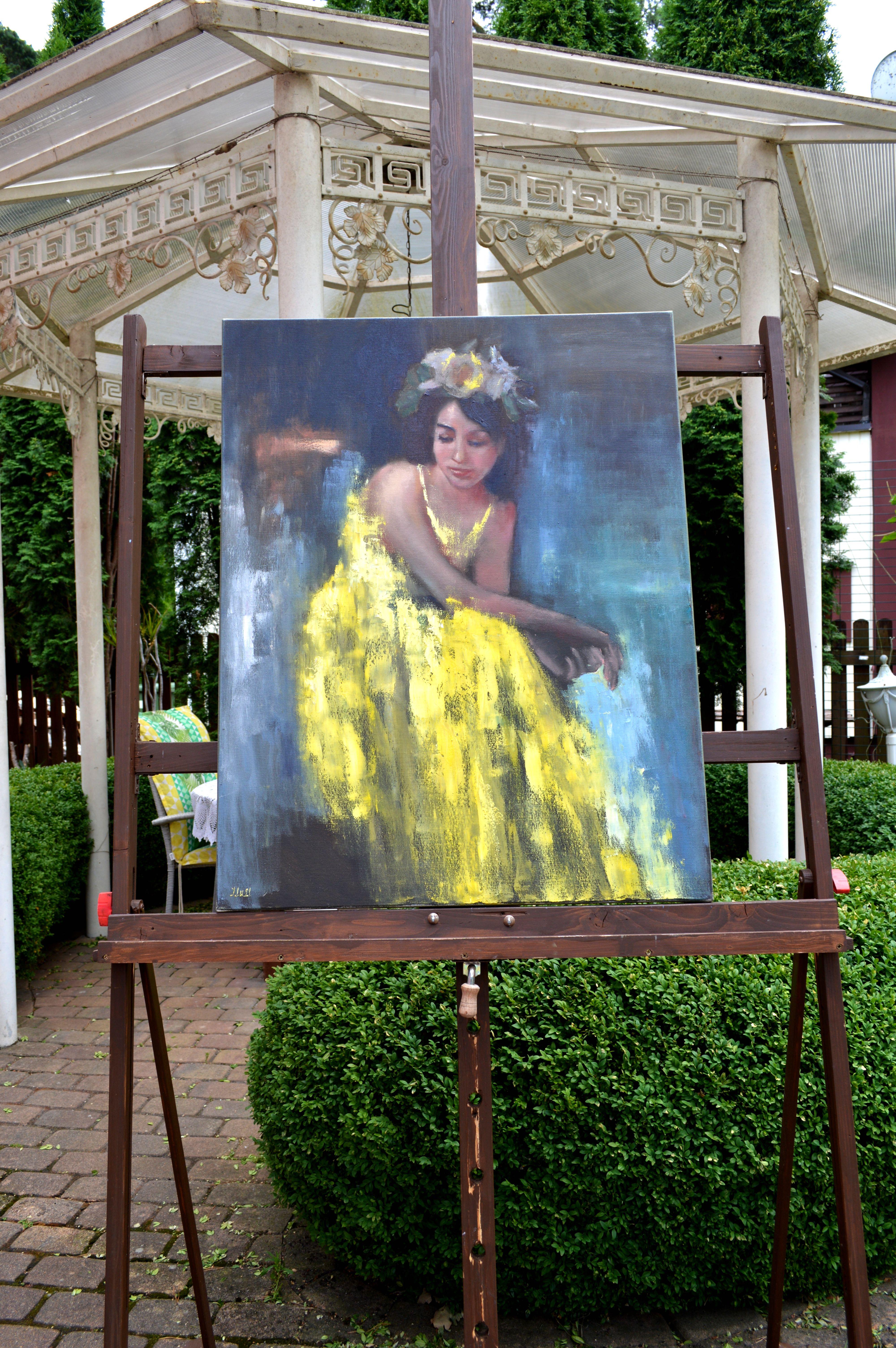 Rosa dorada - Painting Expresionista de Elena Lukina